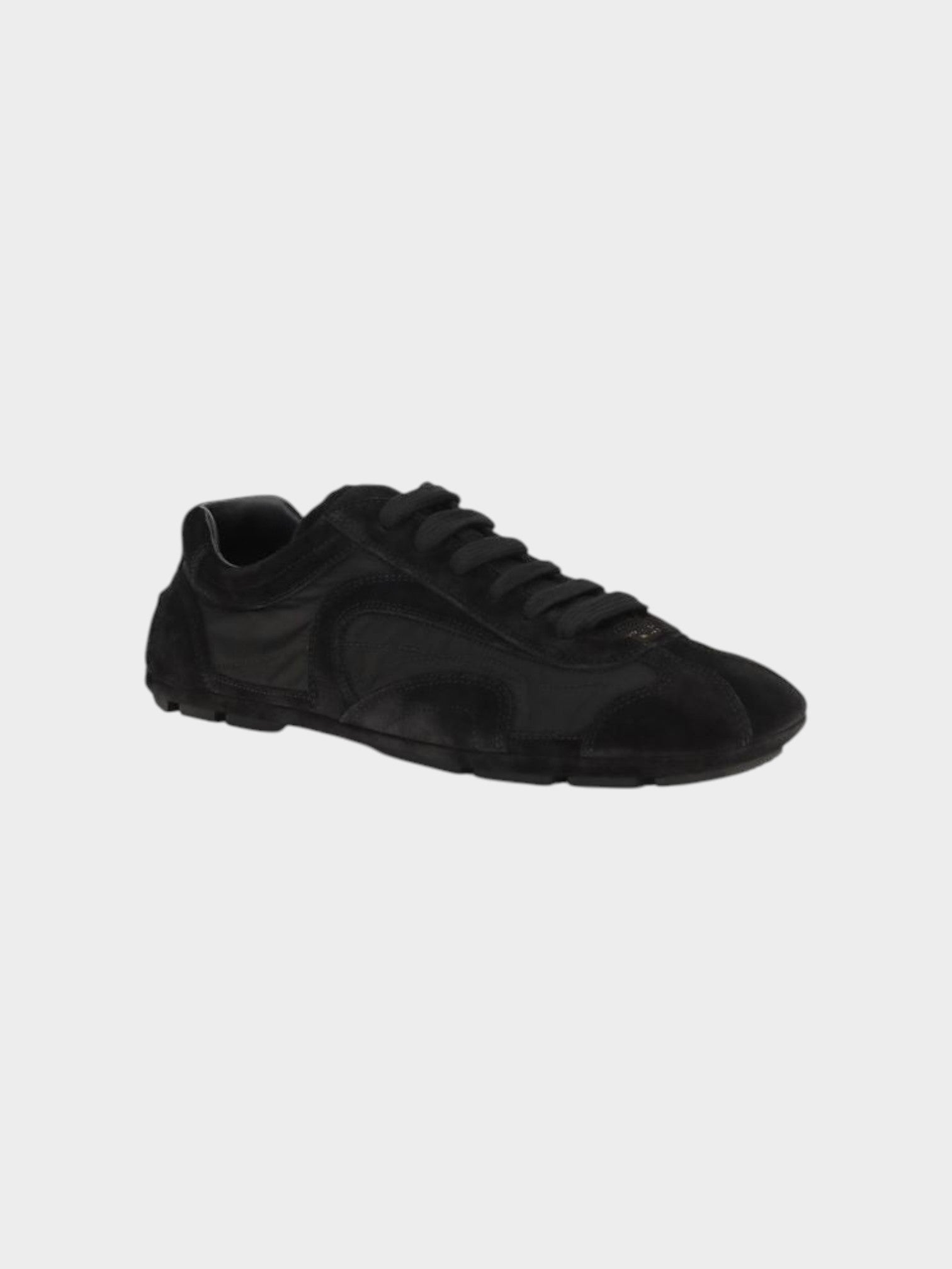 Prada Black Calf Leather Bos Taurus Athletic Sneakers-thumbmail-2
