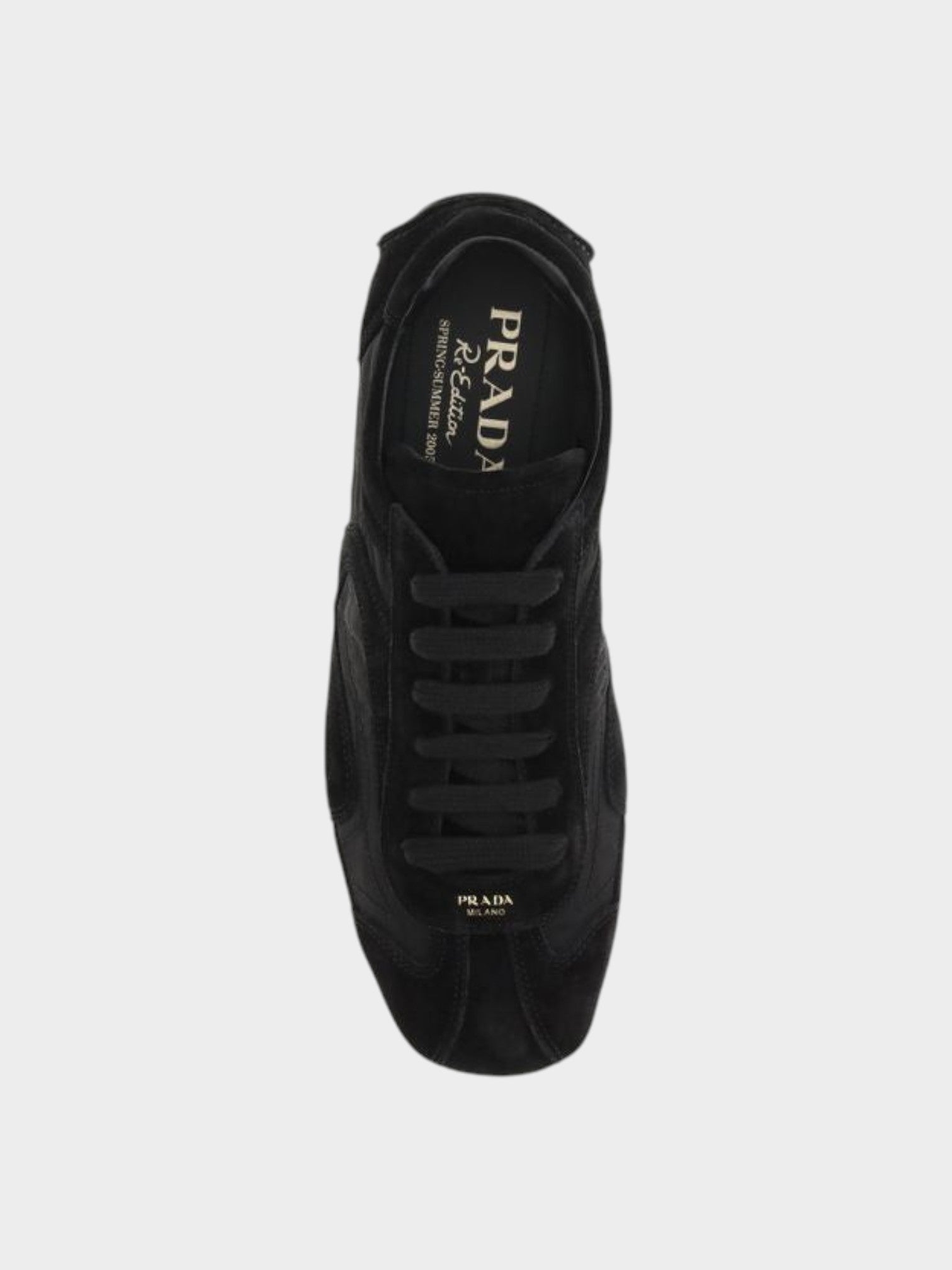 Prada Black Calf Leather Bos Taurus Athletic Sneakers-thumbmail-4