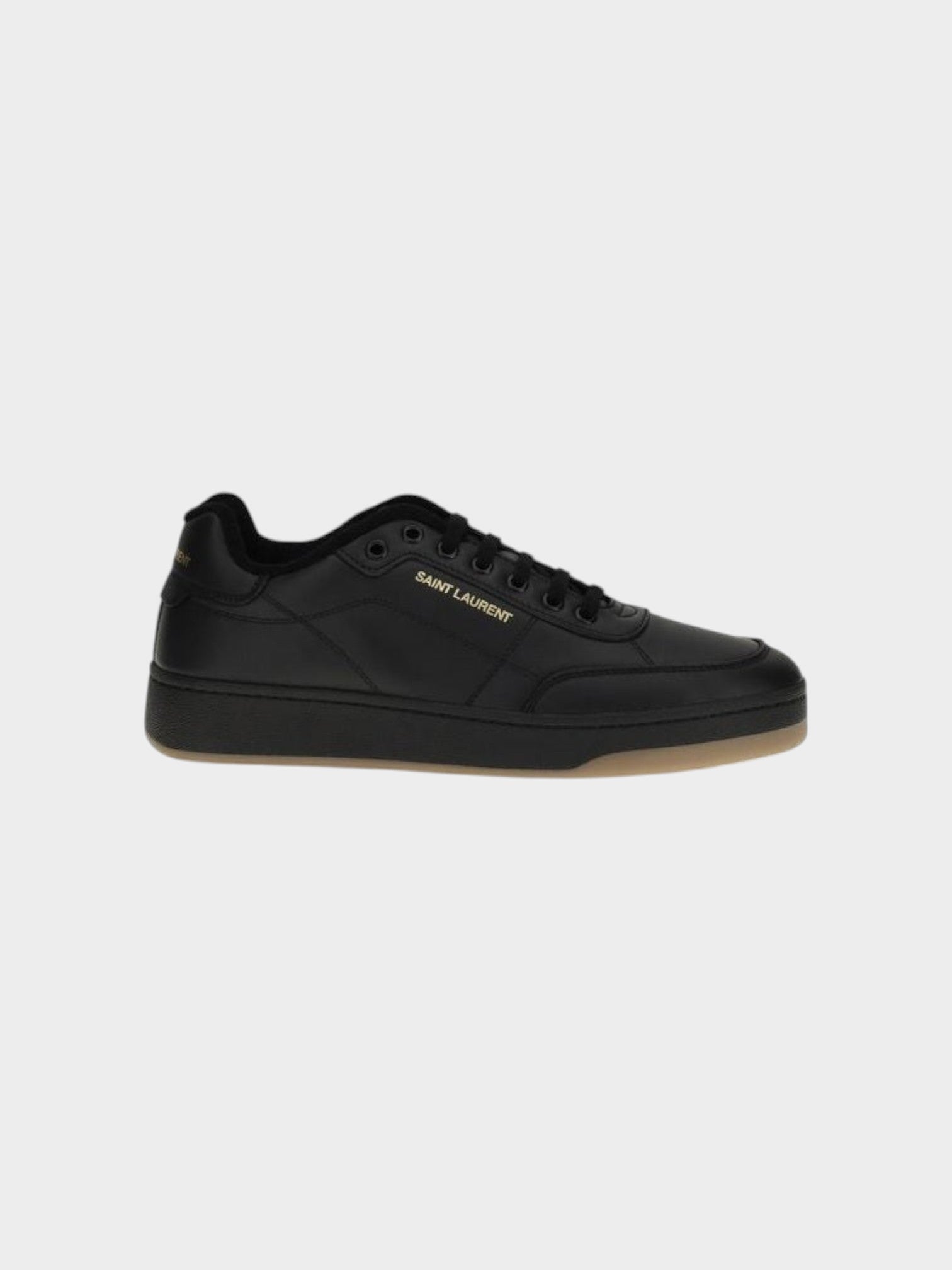 Saint Laurent Black Calf Leather Bos Taurus Low Top Sneakers