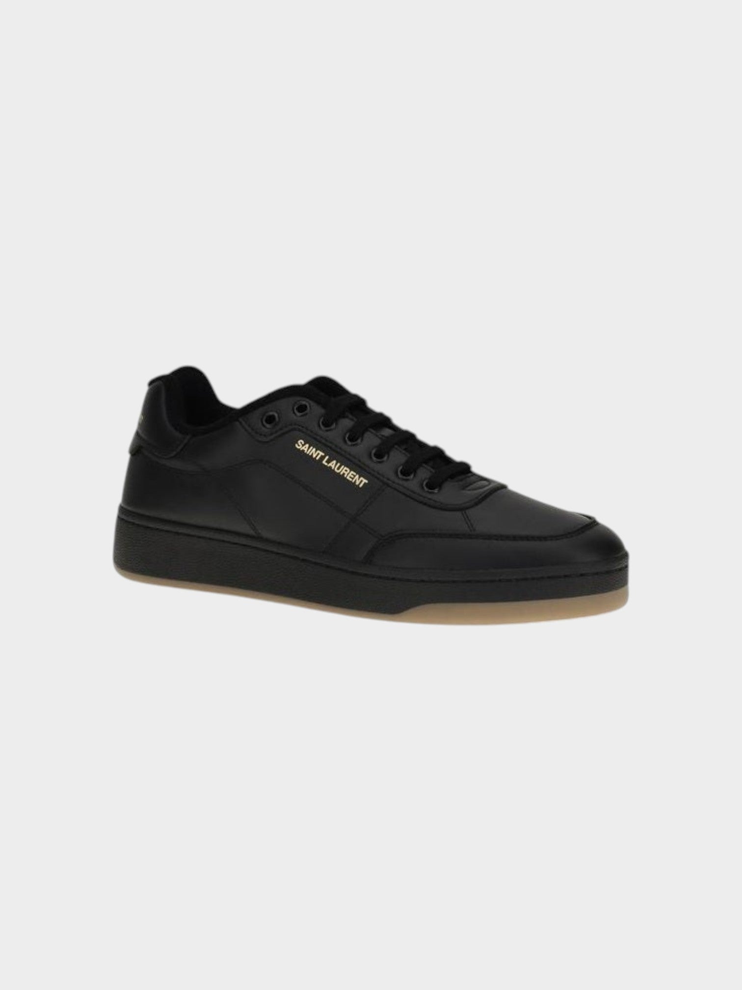 Saint Laurent Black Calf Leather Bos Taurus Low Top Sneakers-thumbmail-2