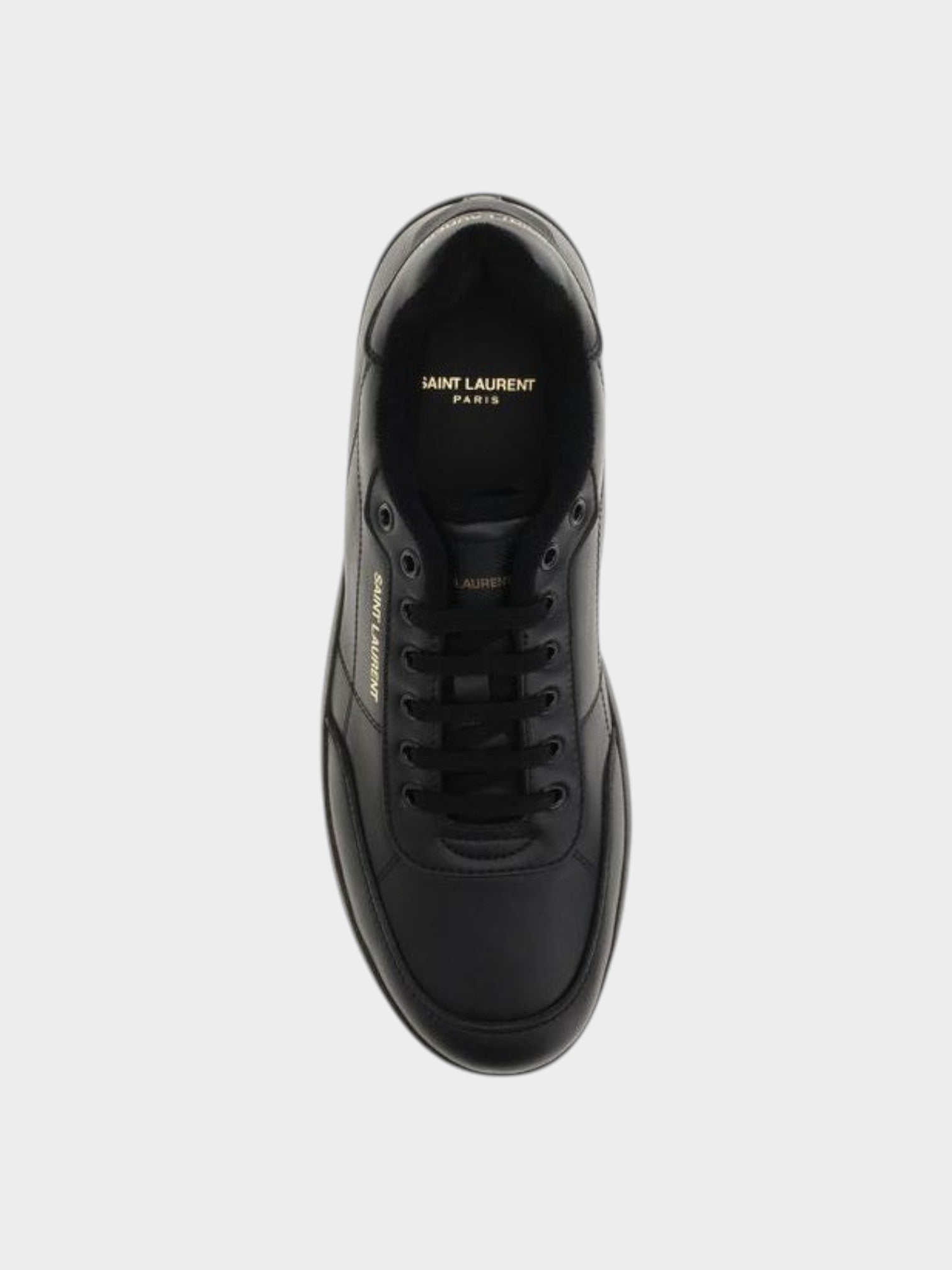 Saint Laurent Black Calf Leather Bos Taurus Low Top Sneakers-thumbmail-4