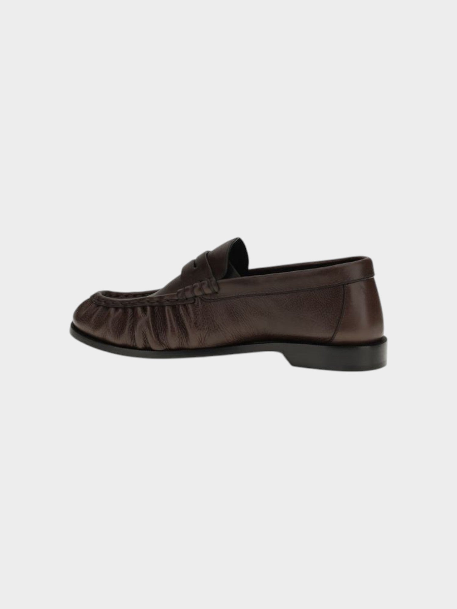 Saint Laurent Brown Calf Leather Bos Taurus Slip-On Loafers-thumbmail-3
