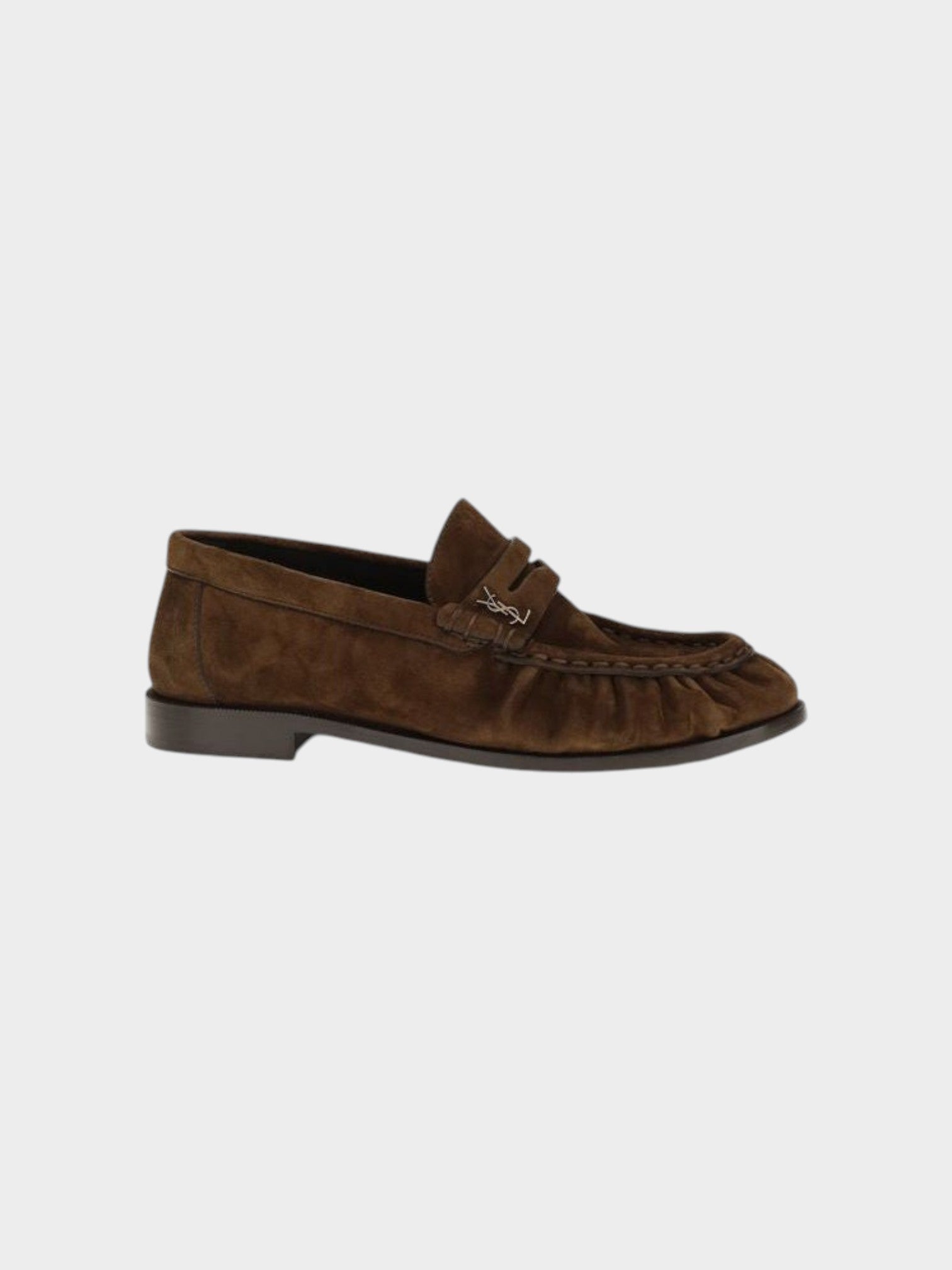 Saint Laurent Brown Calf Leather Bos Taurus Slip-On Loafers