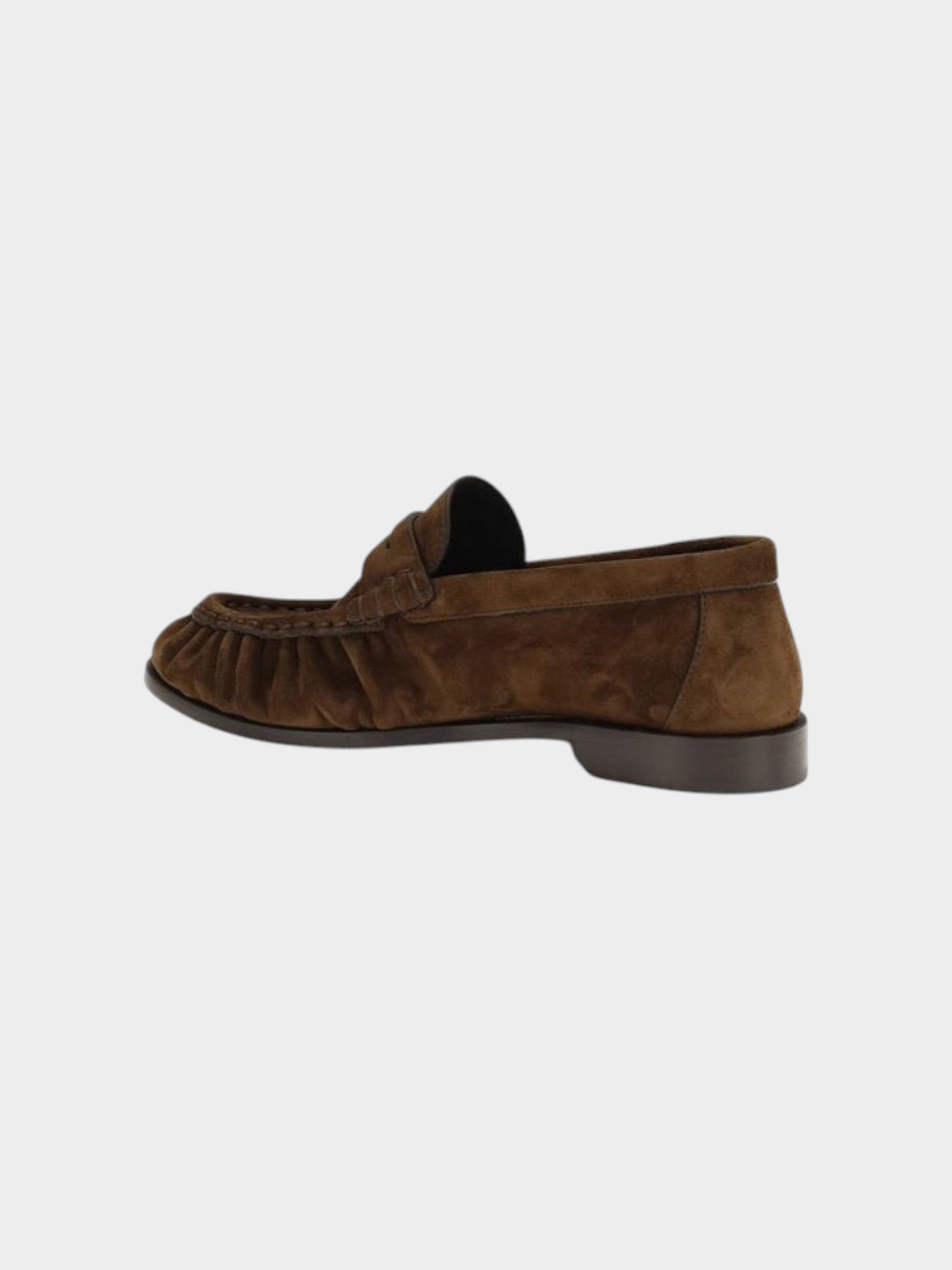 Saint Laurent Brown Calf Leather Bos Taurus Slip-On Loafers-thumbmail-3