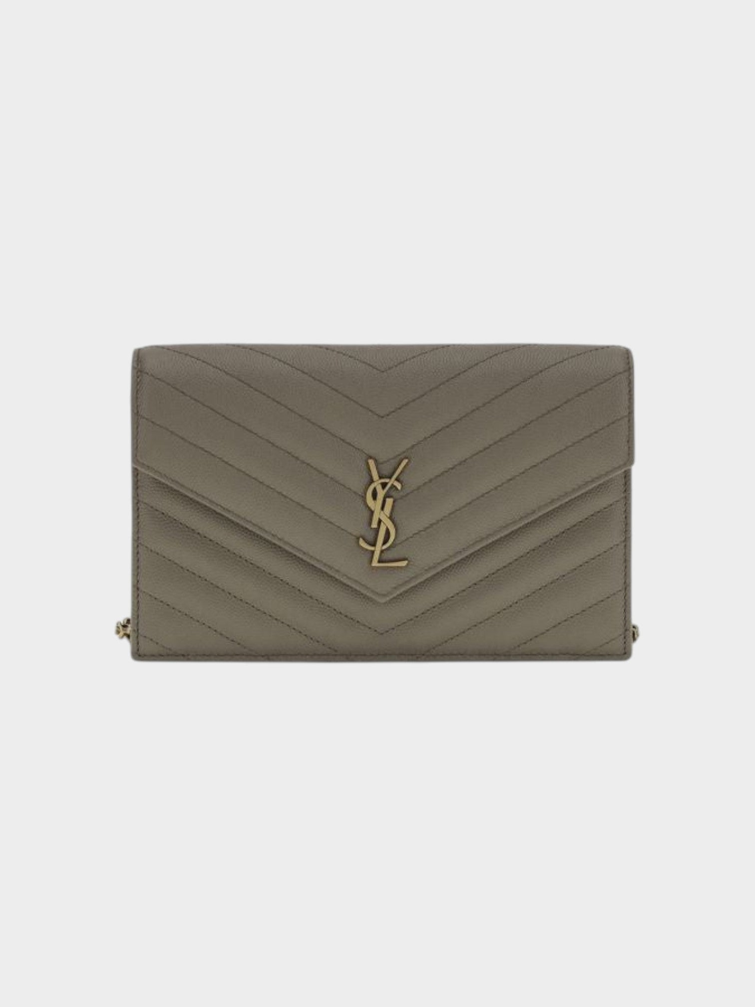 Saint Laurent Gray Calf Leather Bos Taurus Wallet