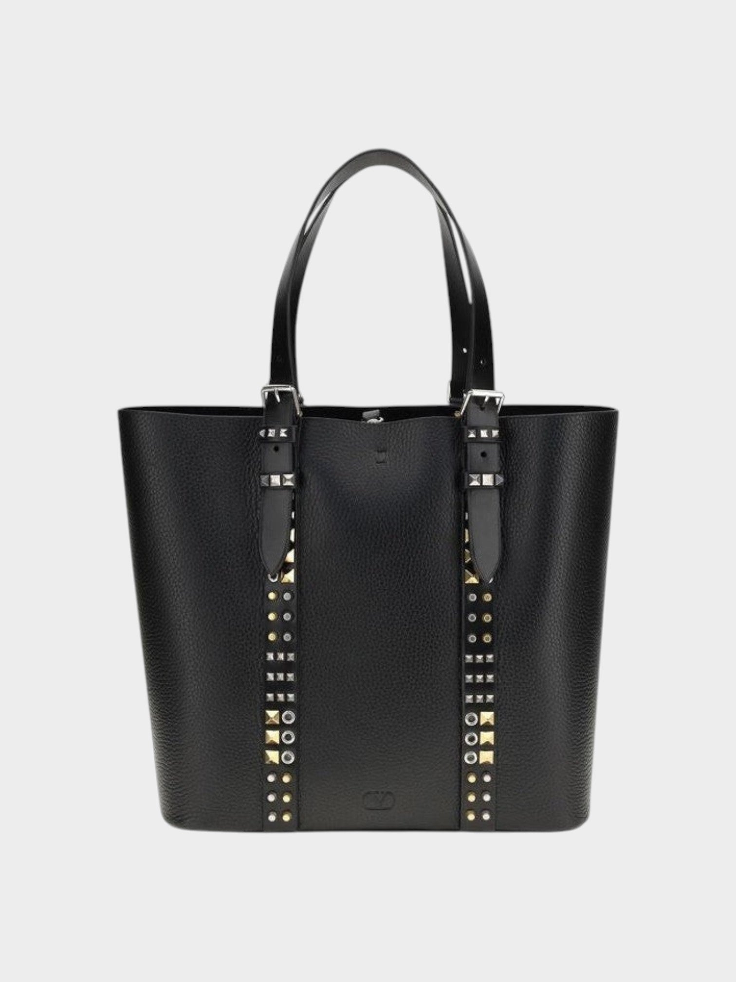 Valentino Garavani Black Calf Leather Bos Taurus Shoulder Bag