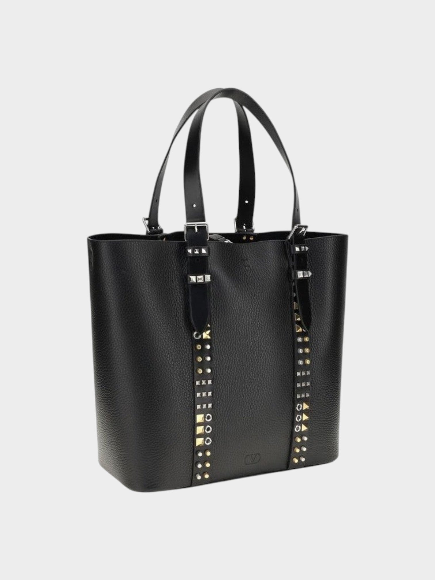 Valentino Garavani Black Calf Leather Bos Taurus Shoulder Bag-thumbmail-2