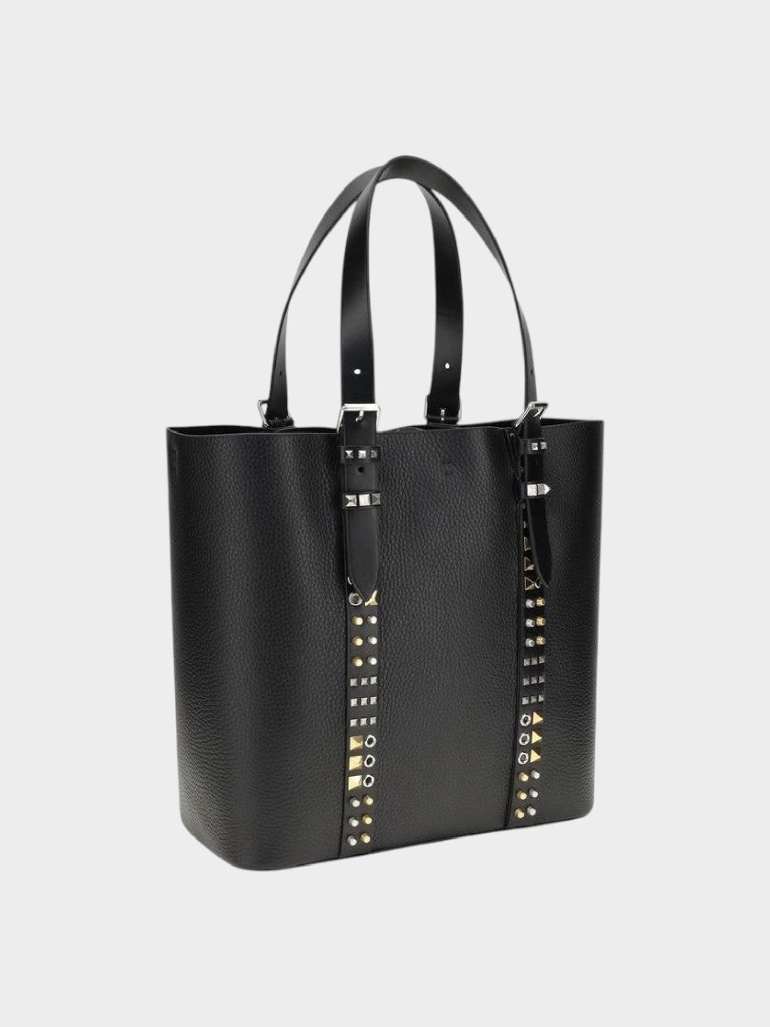 Valentino Garavani Black Calf Leather Bos Taurus Shoulder Bag-thumbmail-3