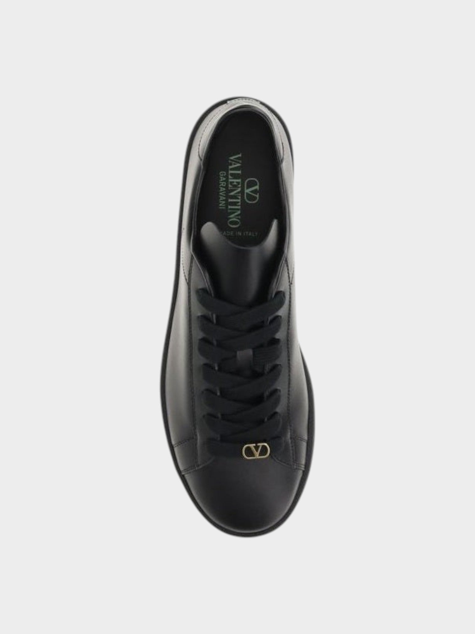 Valentino Garavani Black Calf Leather Bos Taurus Sneakers-thumbmail-4