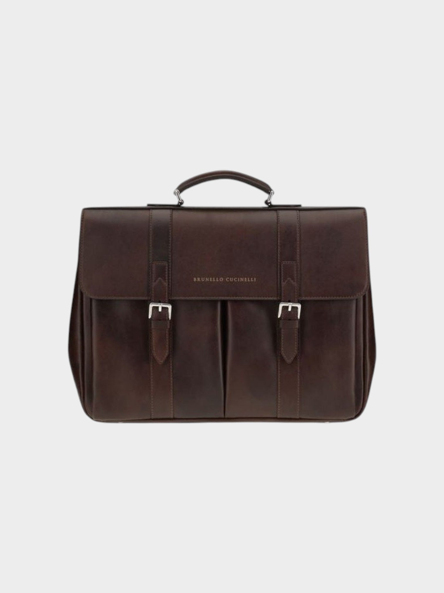 Brunello Cucinelli Bordeaux Calf Leather Bos Taurus Luggage And Travel