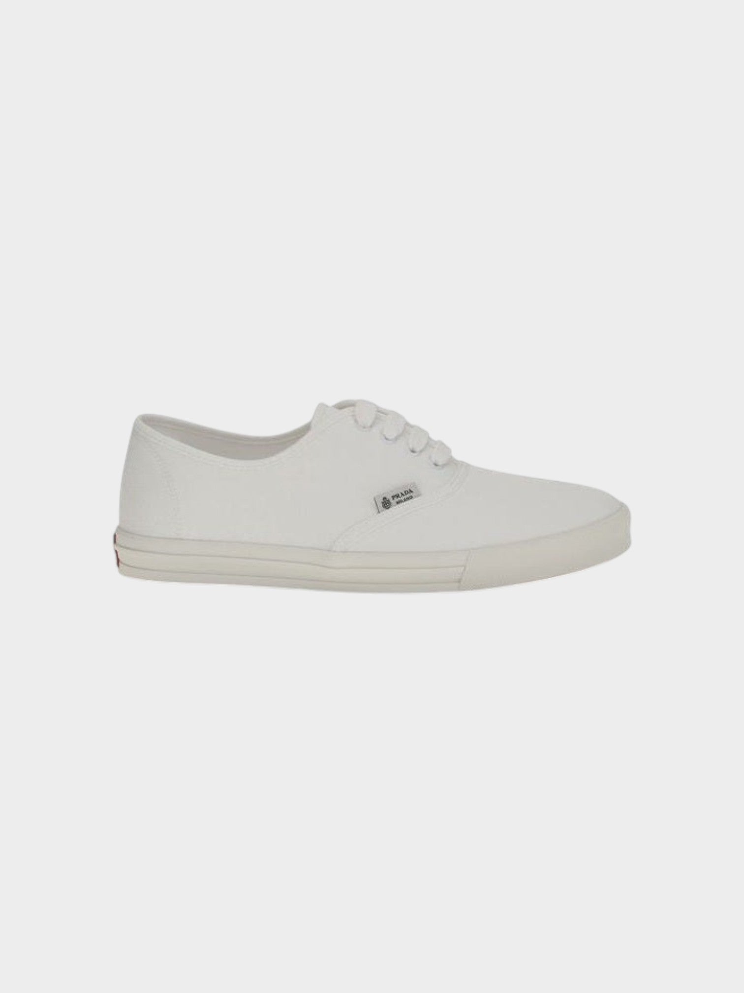 Prada White Cotton Low Top Sneakers