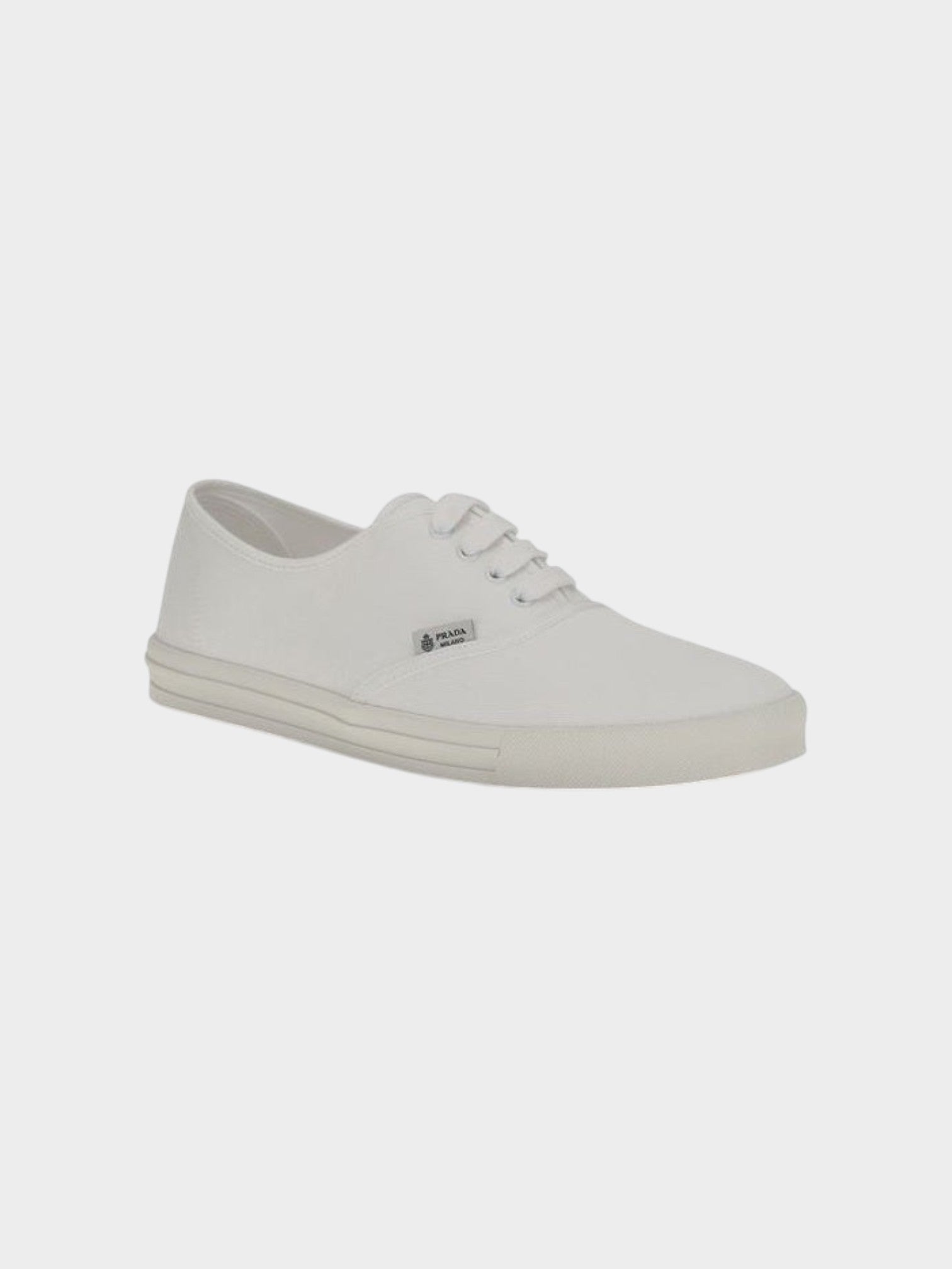 Prada White Cotton Low Top Sneakers-thumbmail-2