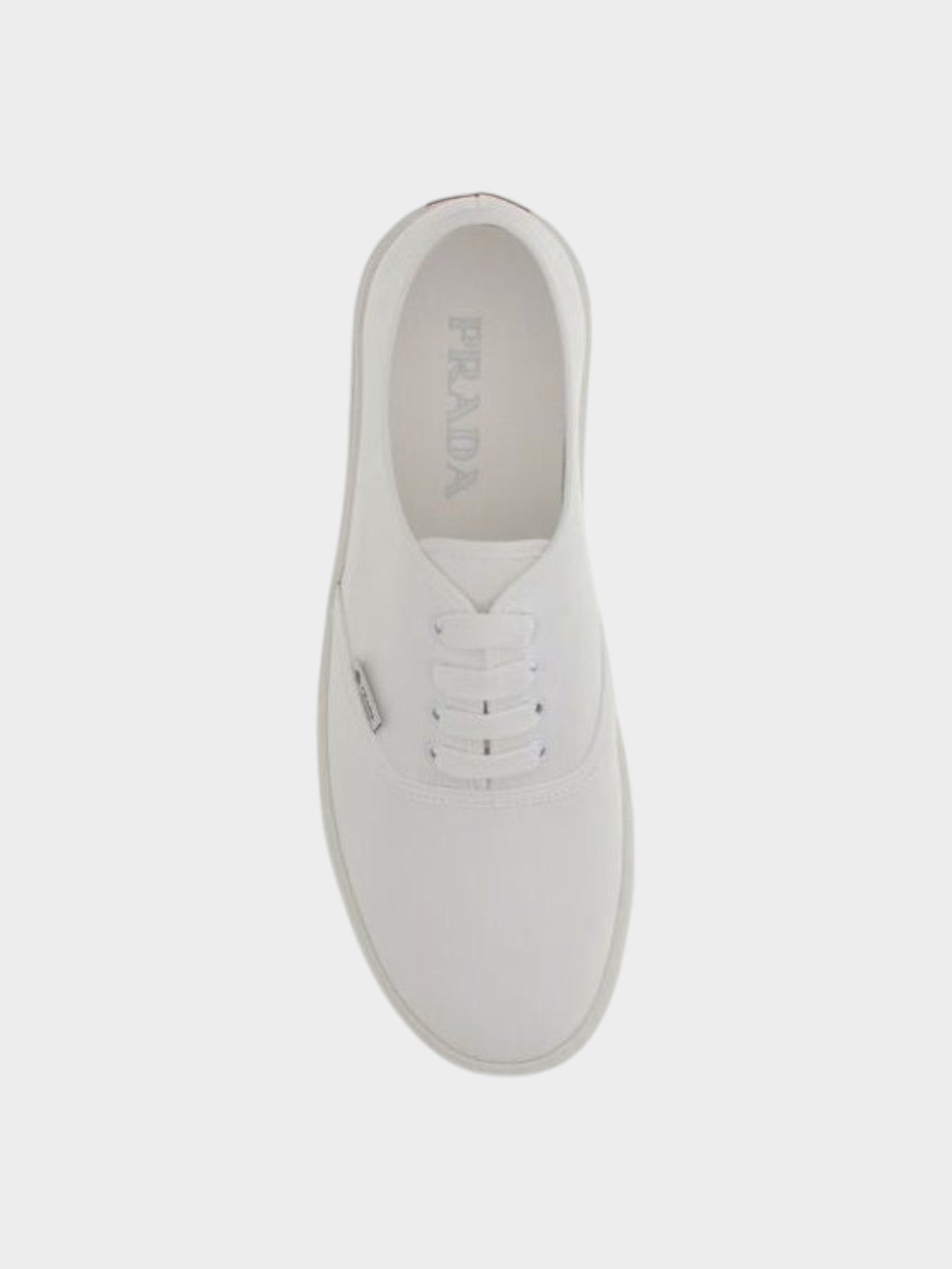 Prada White Cotton Low Top Sneakers-thumbmail-4