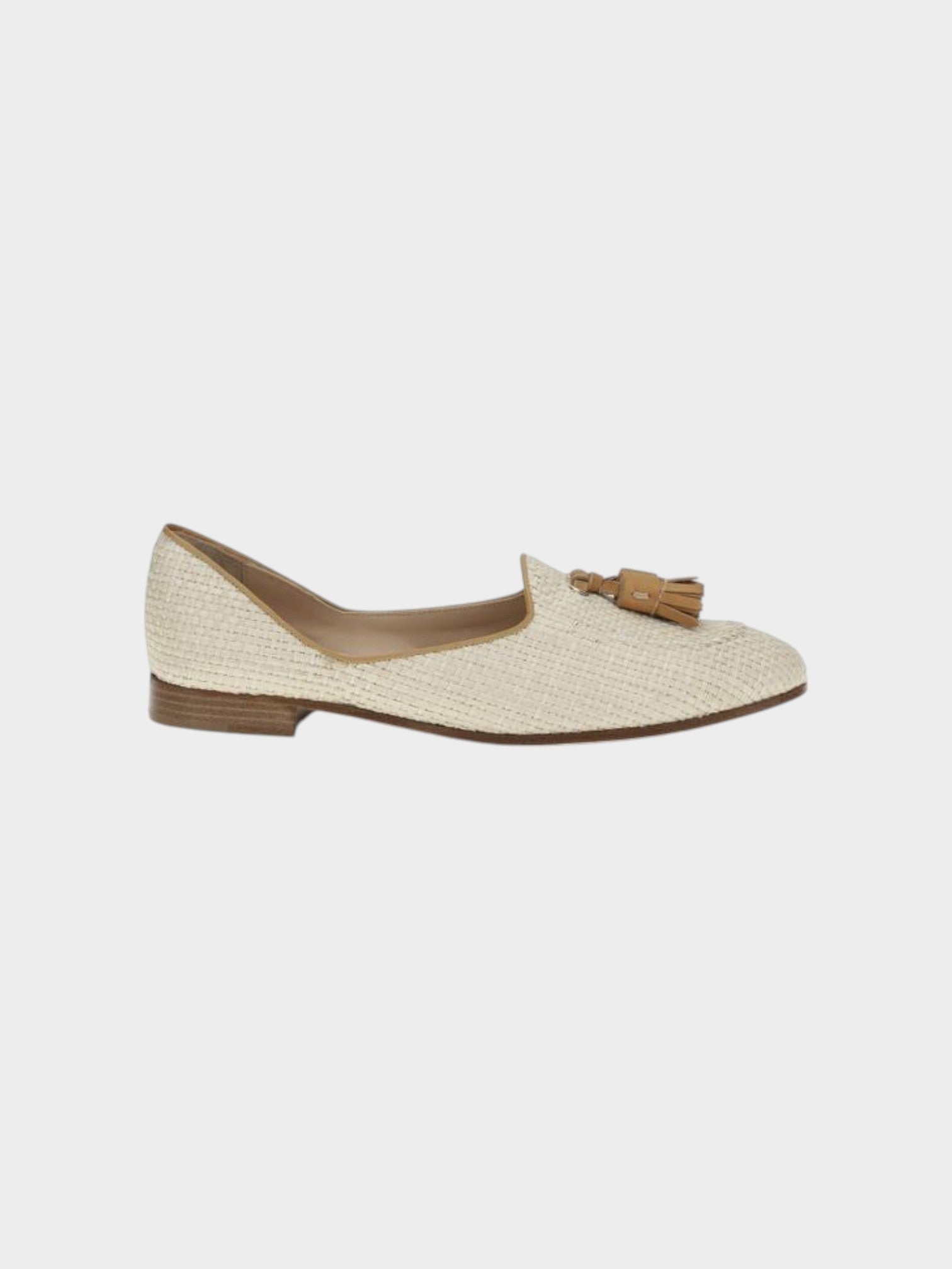Fratelli Rossetti Beige Raffia Slip-On Loafers