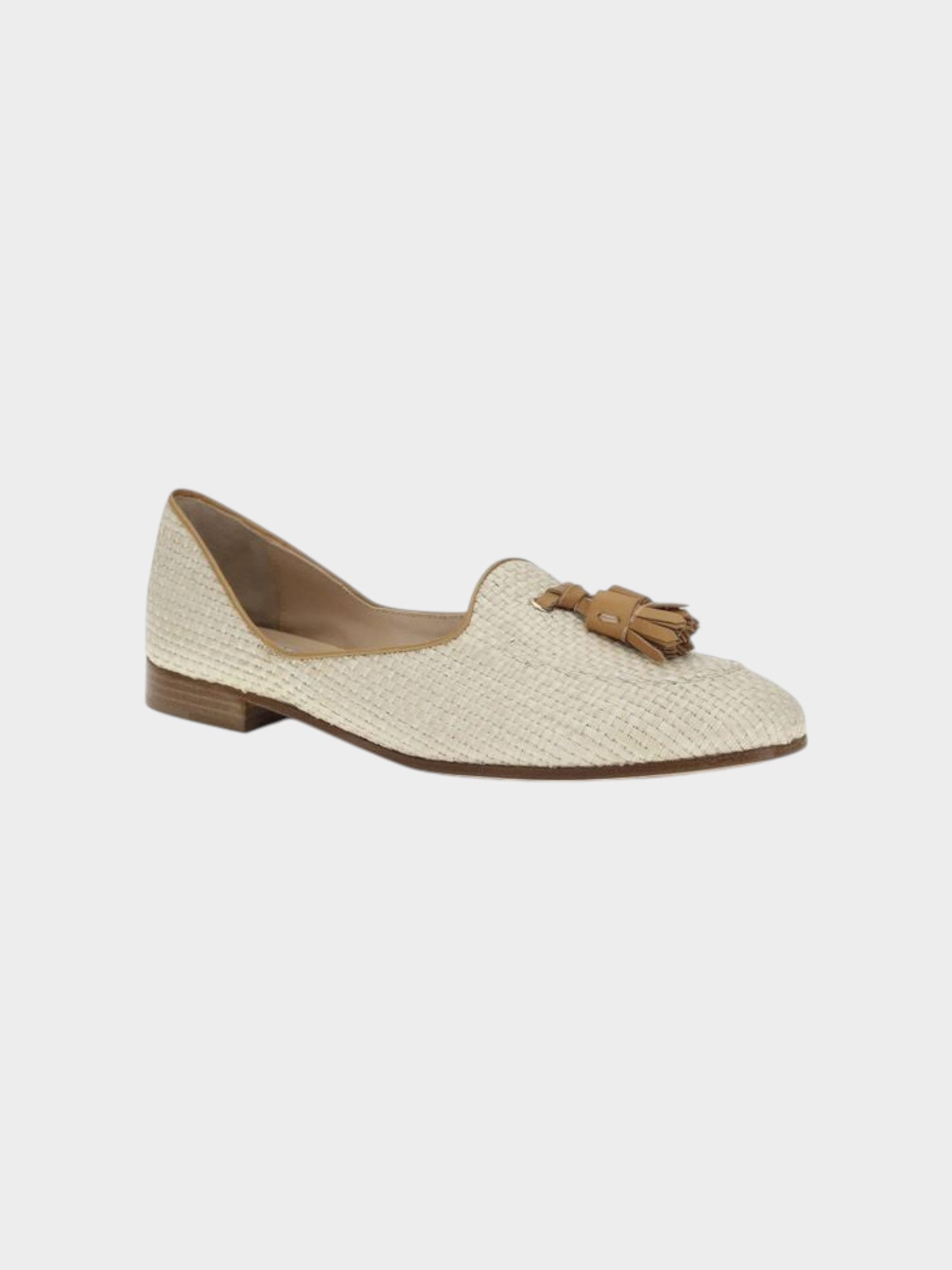 Fratelli Rossetti Beige Raffia Slip-On Loafers-thumbmail-2