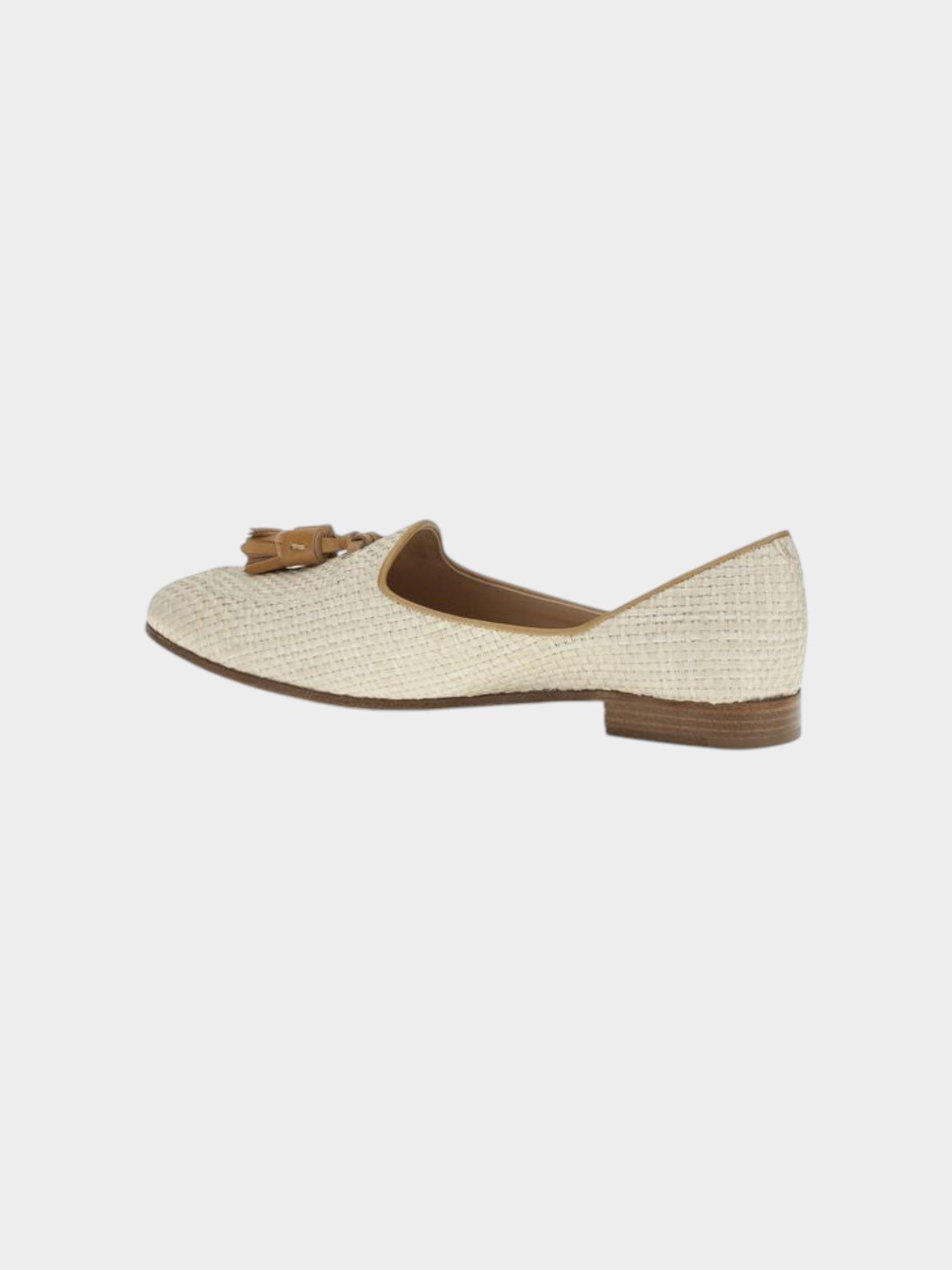 Fratelli Rossetti Beige Raffia Slip-On Loafers-thumbmail-3