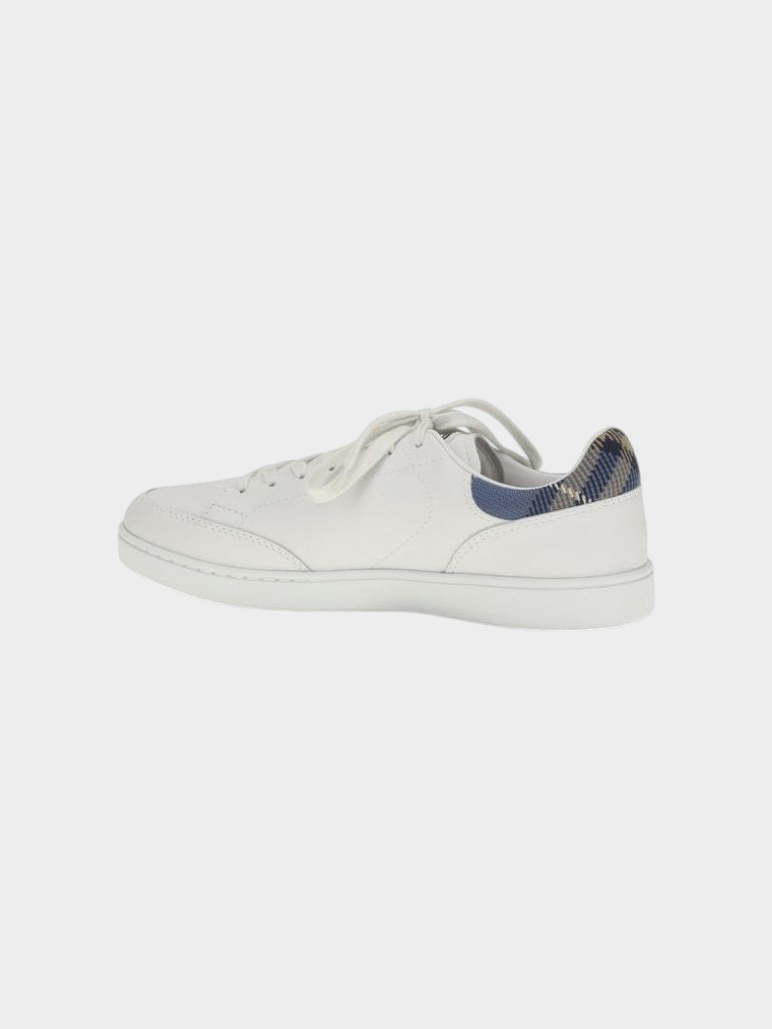 Burberry White Calf Leather Bos Taurus Low Top Sneakers-thumbmail-3