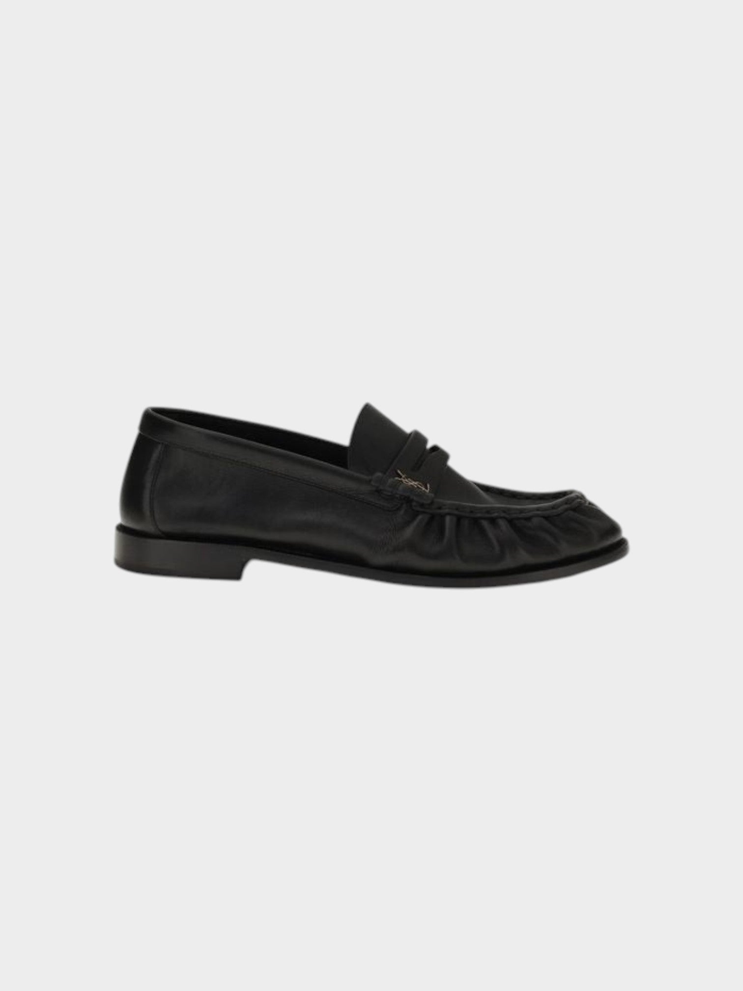 Saint Laurent Black Calf Leather Bos Taurus Slip-On Loafers