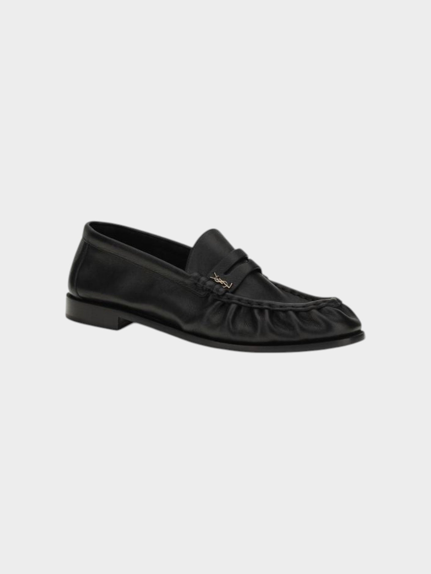 Saint Laurent Black Calf Leather Bos Taurus Slip-On Loafers-thumbmail-2