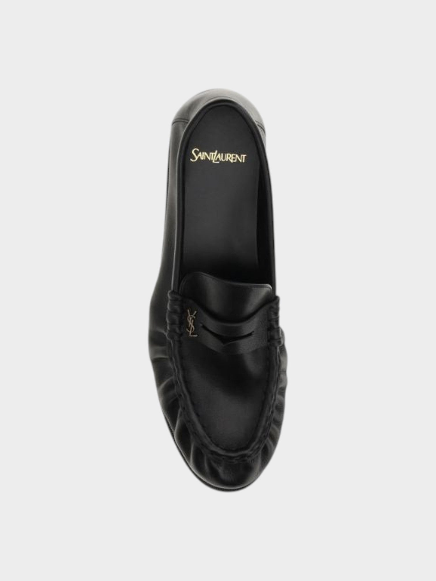 Saint Laurent Black Calf Leather Bos Taurus Slip-On Loafers-thumbmail-4