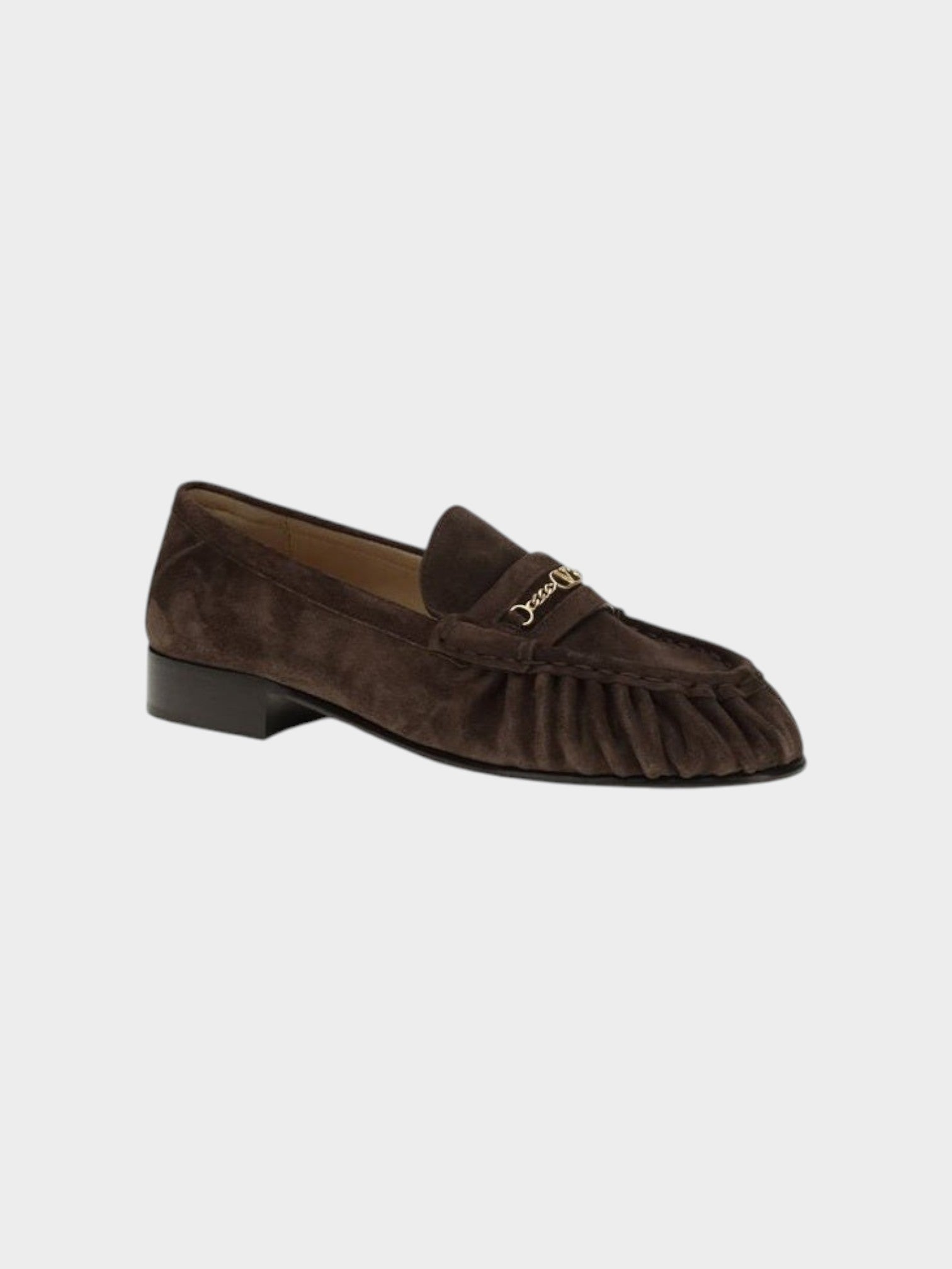 Valentino Garavani Brown Calf Leather Bos Taurus Slip-On Loafers-thumbmail-2