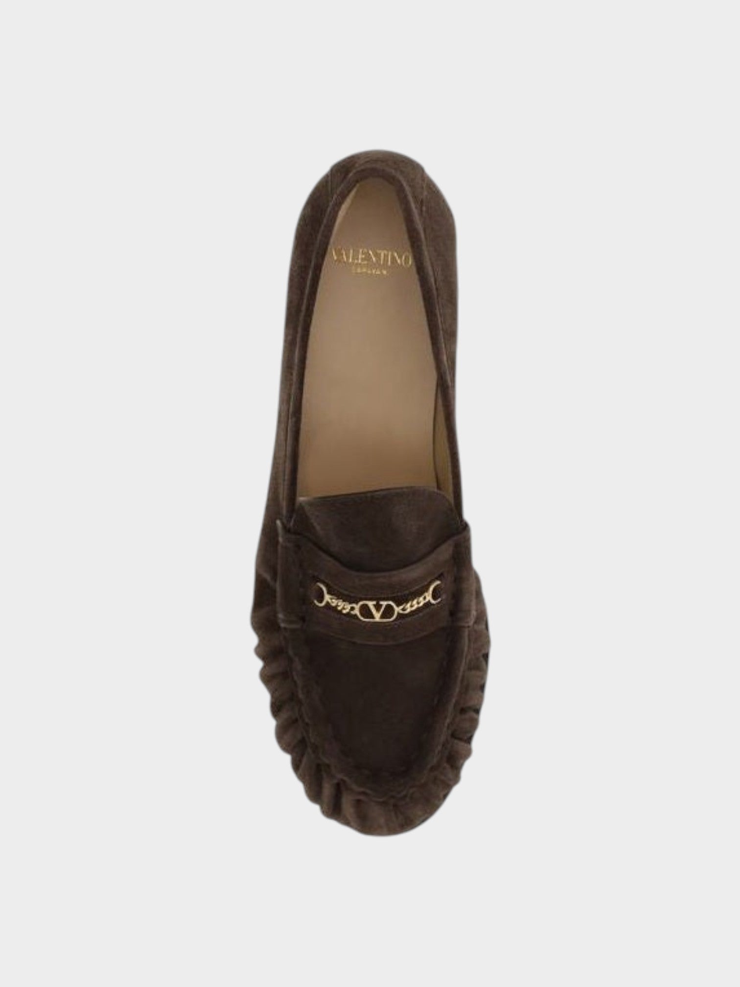 Valentino Garavani Brown Calf Leather Bos Taurus Slip-On Loafers-thumbmail-4