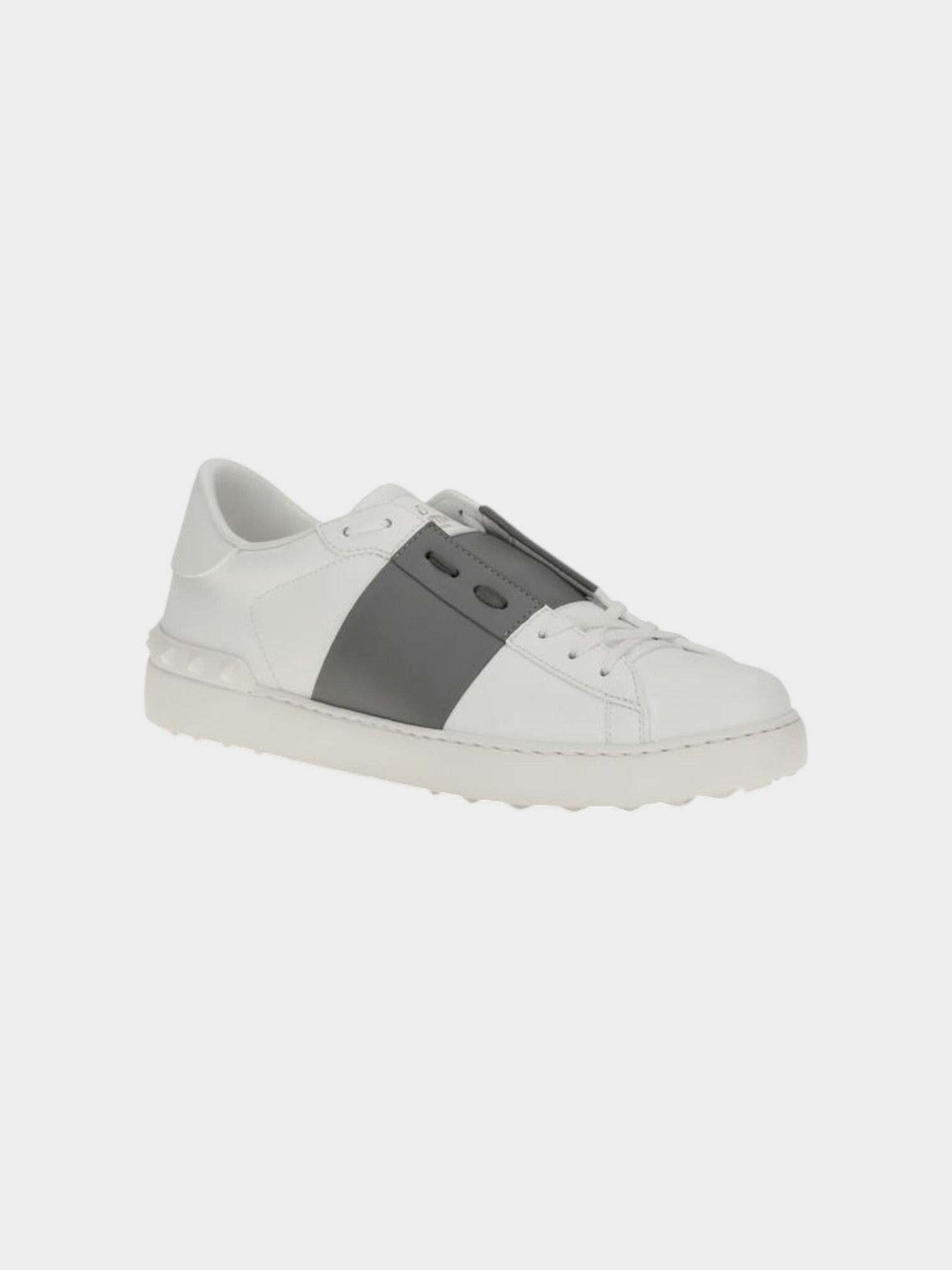 Valentino Garavani White Calf Leather Bos Taurus Low Top Sneakers-thumbmail-2