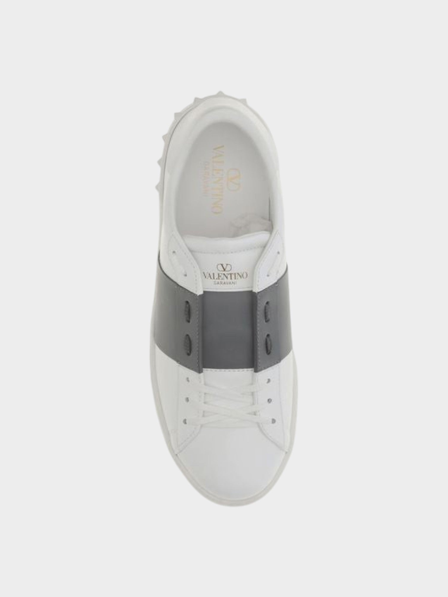 Valentino Garavani White Calf Leather Bos Taurus Low Top Sneakers-thumbmail-4