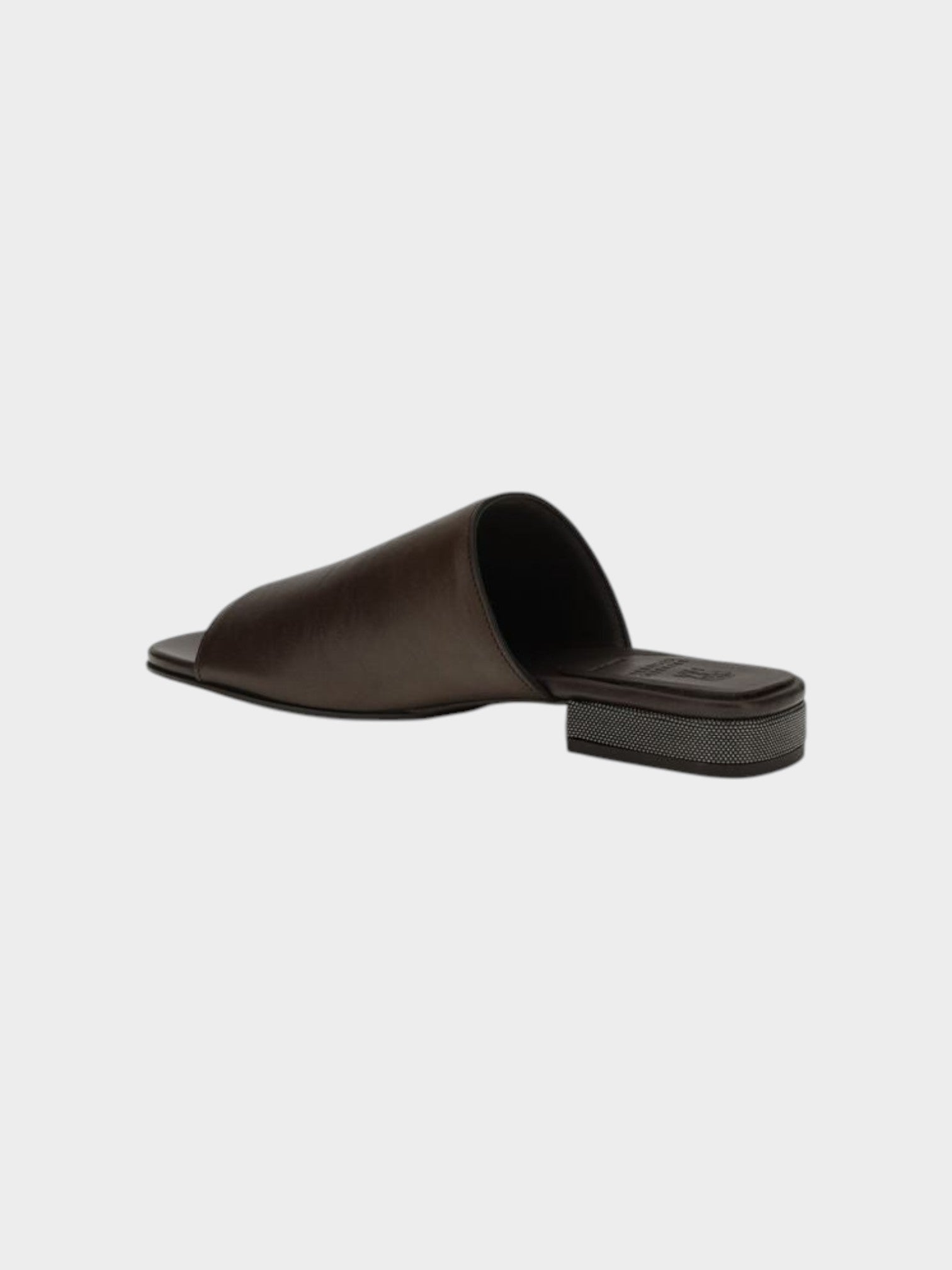 Brunello Cucinelli Brown Calf Leather Bos Taurus Slides-thumbmail-3