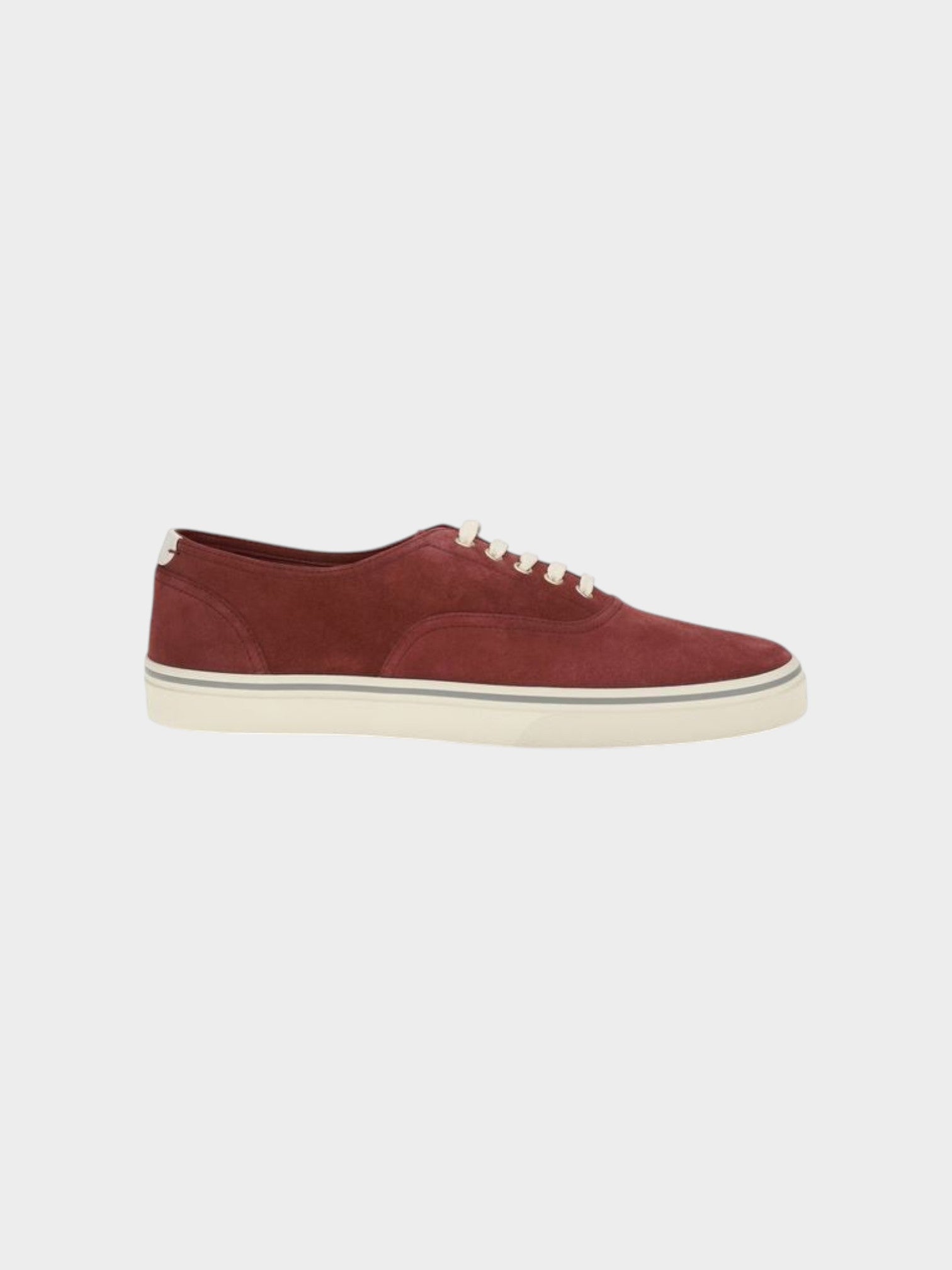 Brunello Cucinelli Bordeaux Calf Leather Bos Taurus Low Top Sneakers