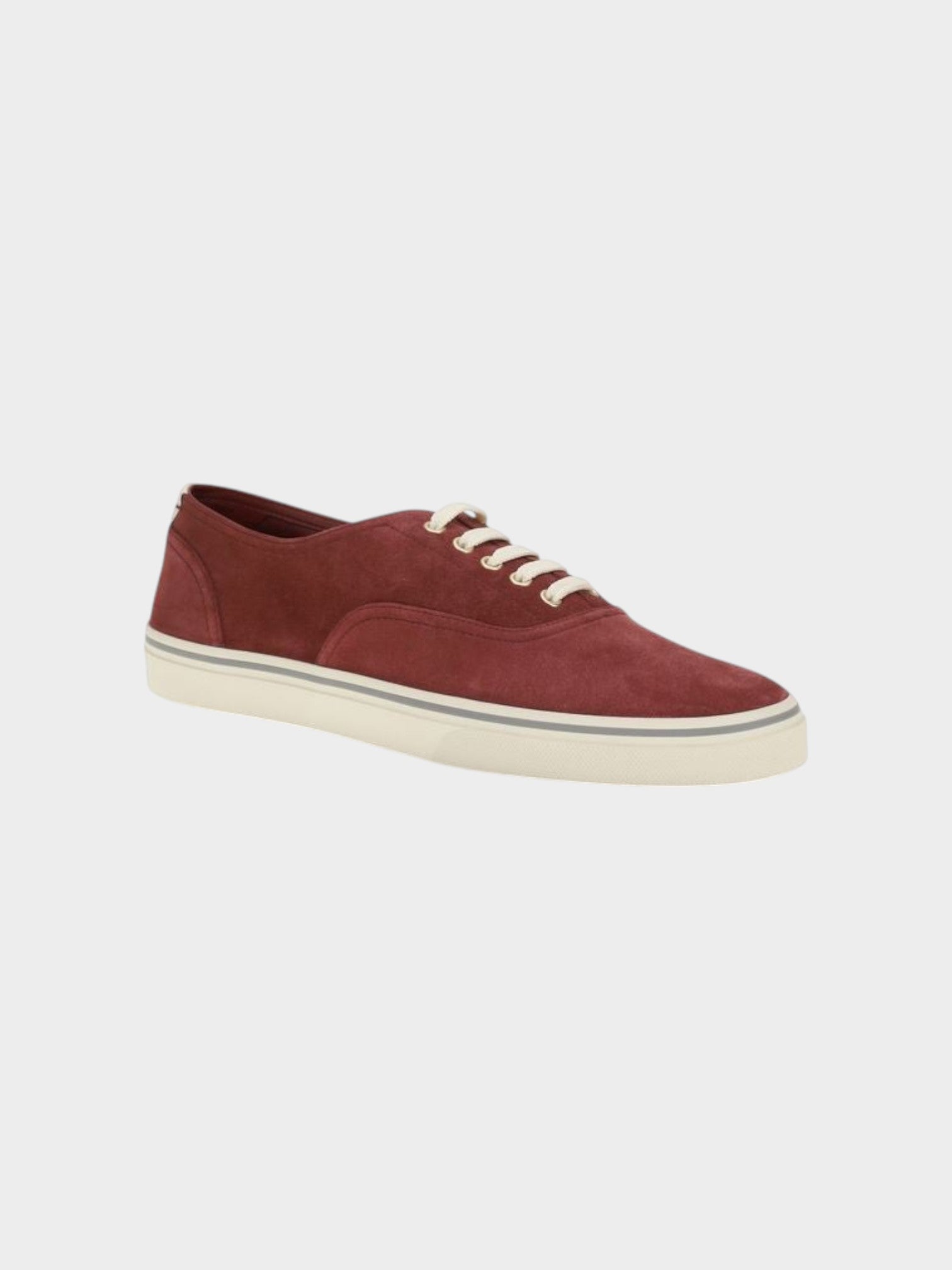 Brunello Cucinelli Bordeaux Calf Leather Bos Taurus Low Top Sneakers-thumbmail-2