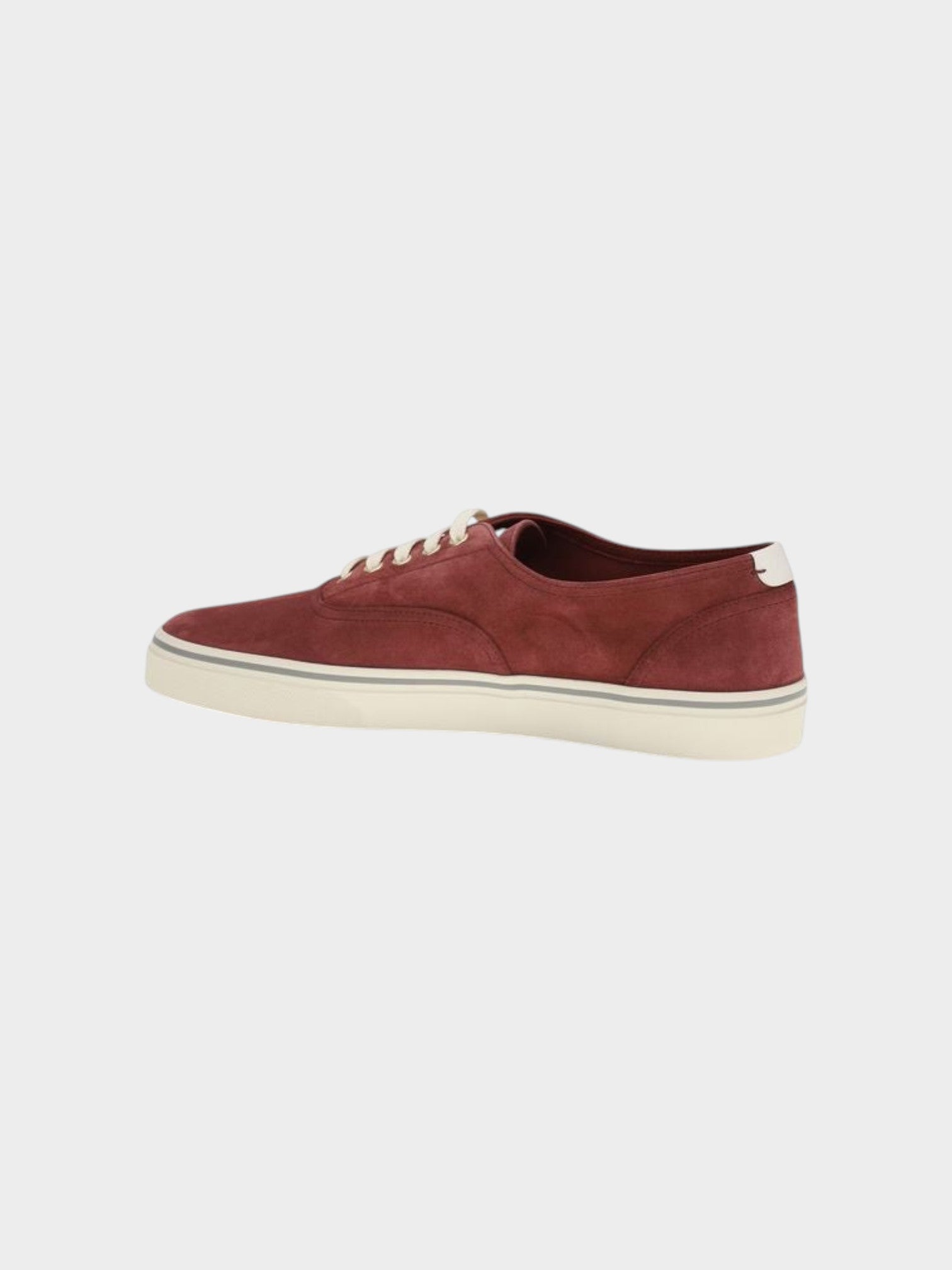 Brunello Cucinelli Bordeaux Calf Leather Bos Taurus Low Top Sneakers-thumbmail-3