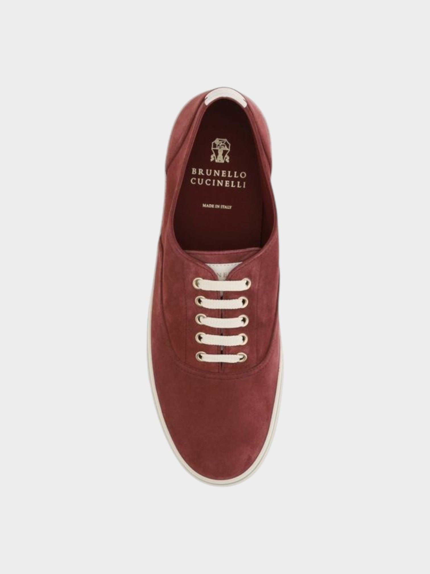 Brunello Cucinelli Bordeaux Calf Leather Bos Taurus Low Top Sneakers-thumbmail-4