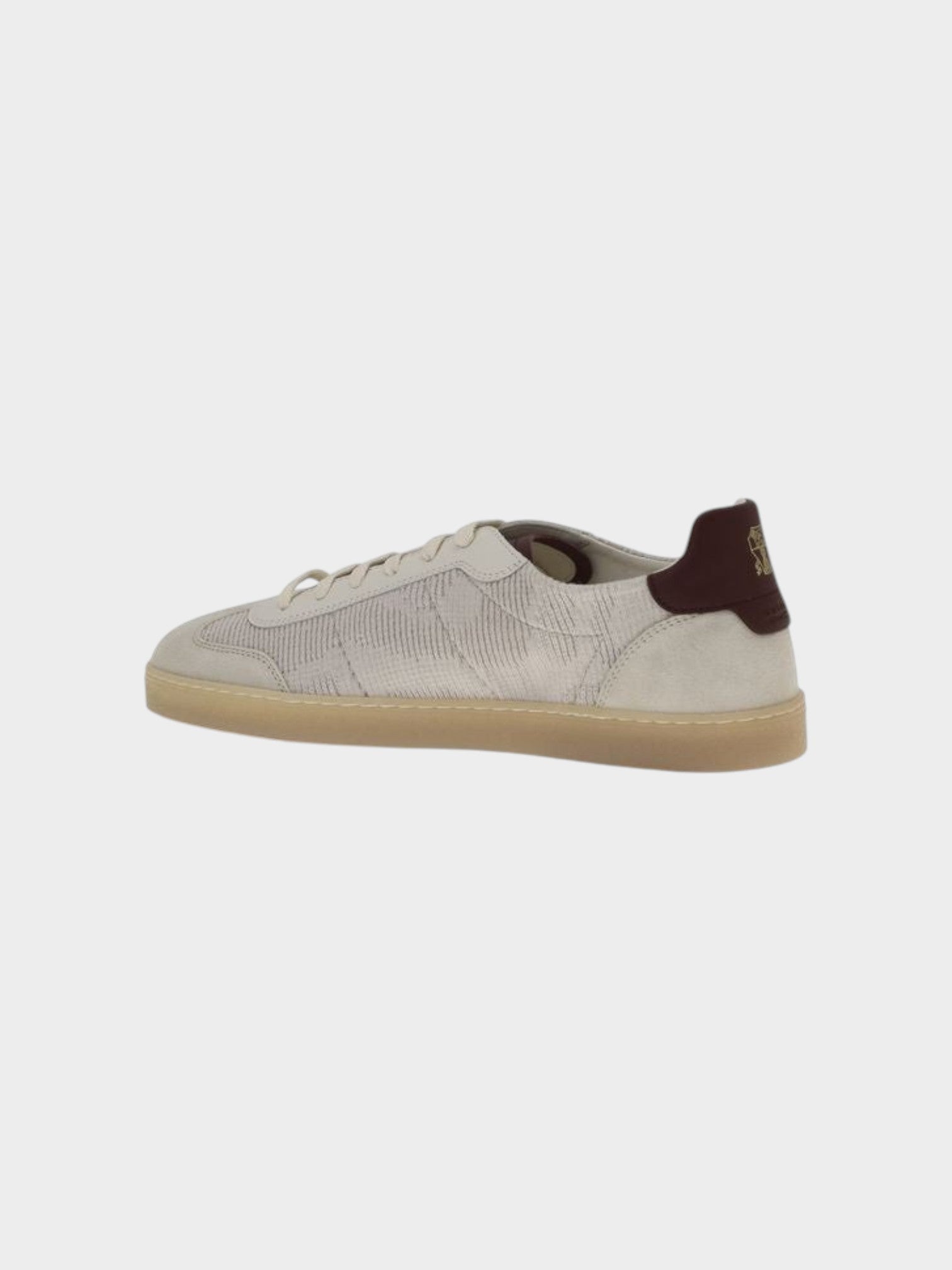 Brunello Cucinelli Beige Calf Leather Bos Taurus Low Top Sneakers-thumbmail-3