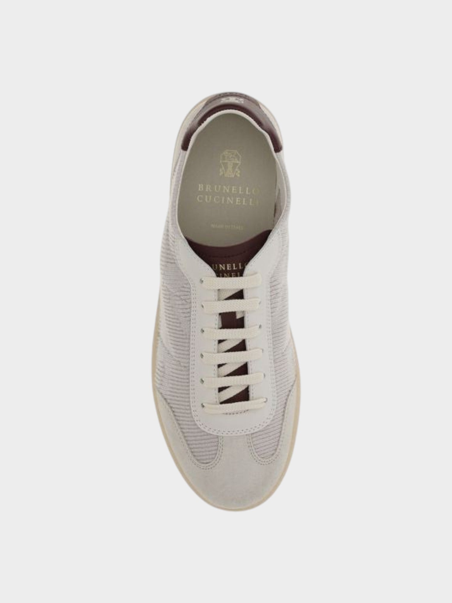 Brunello Cucinelli Beige Calf Leather Bos Taurus Low Top Sneakers-thumbmail-4