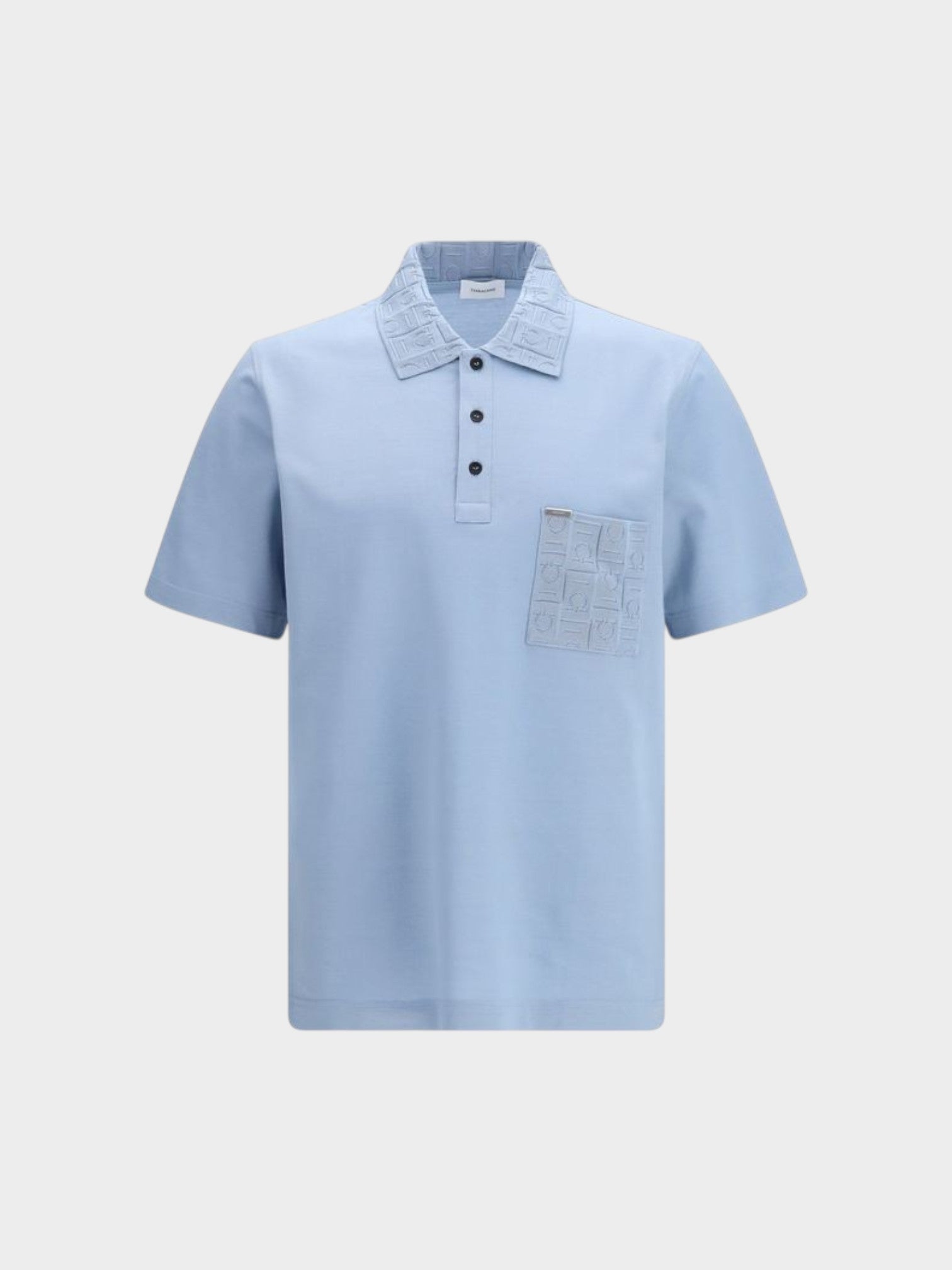 Ferragamo Blue Cotton Polo Shirt