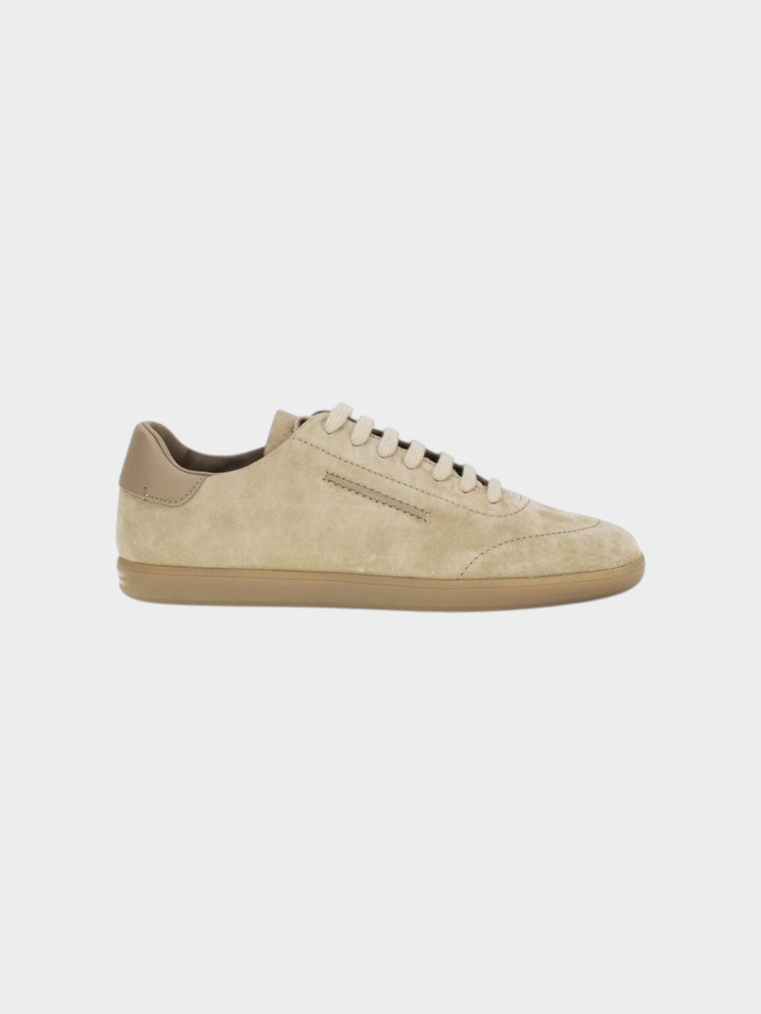 ZEGNA Beige Calf Leather Bos Taurus Low Top Sneakers