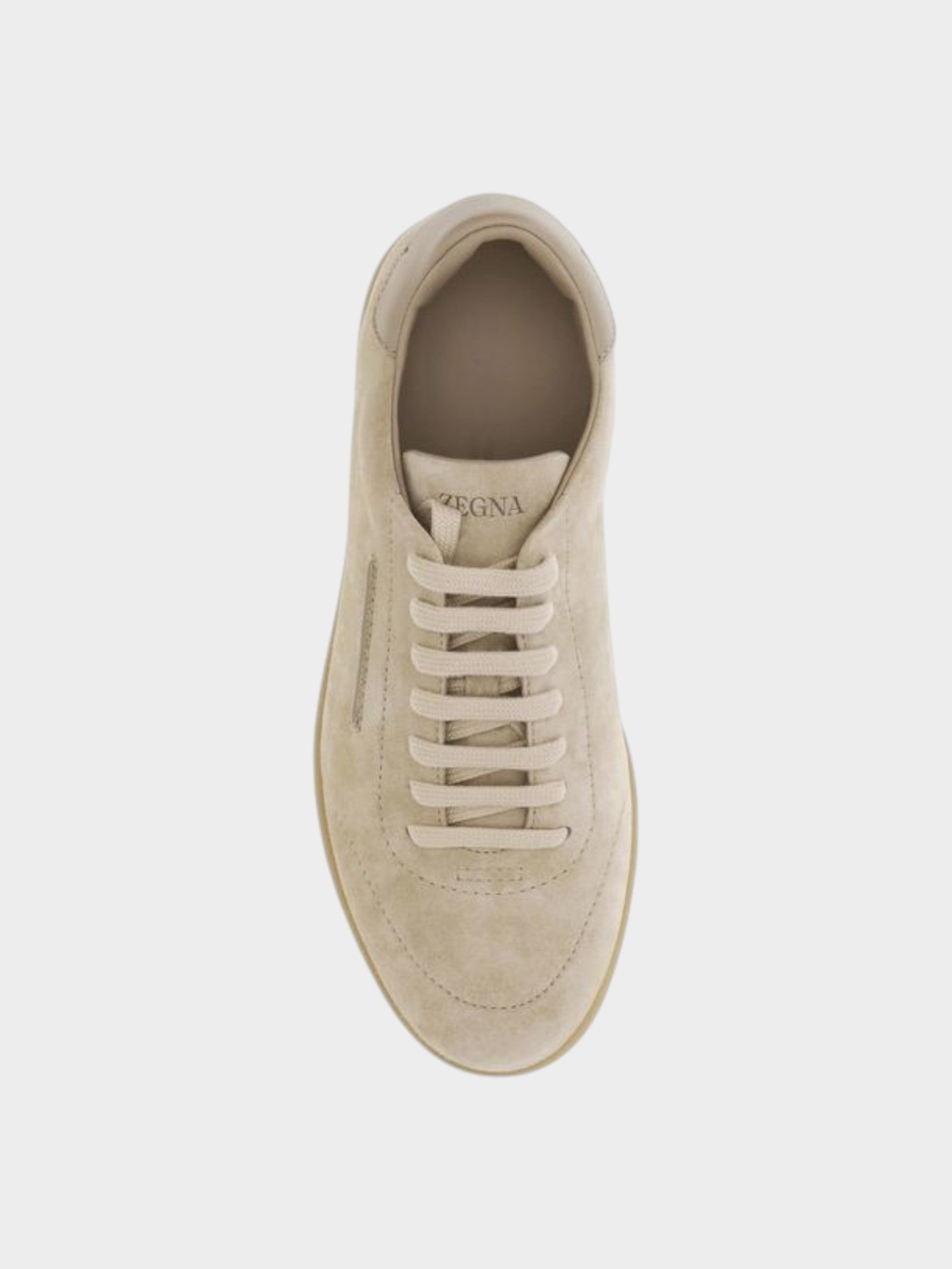 ZEGNA Beige Calf Leather Bos Taurus Low Top Sneakers-thumbmail-4