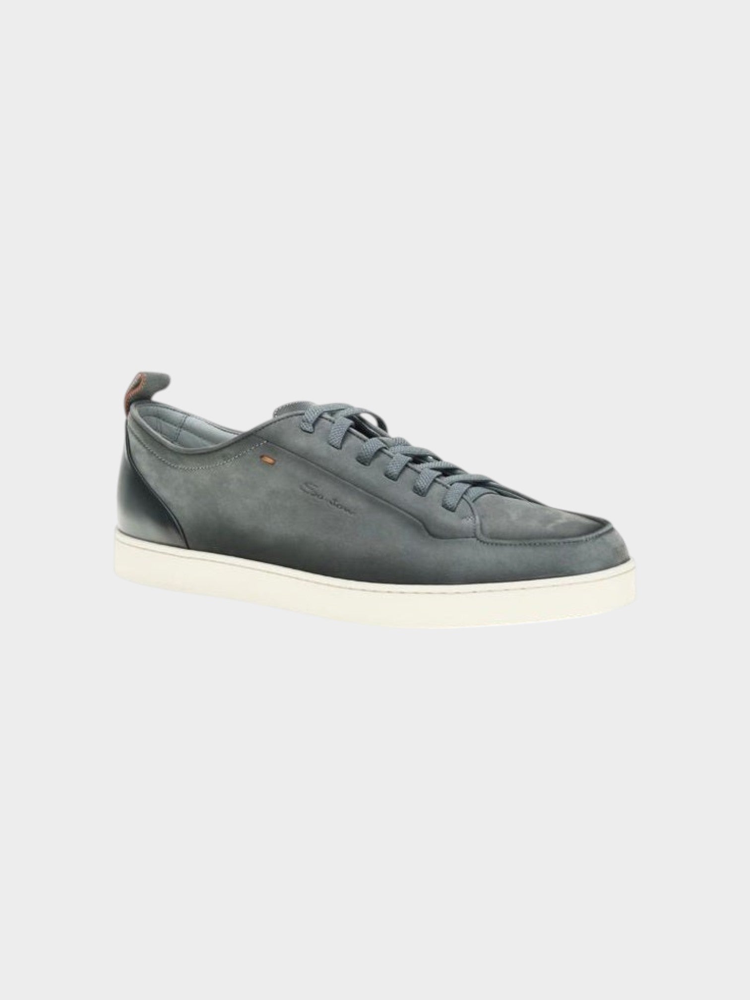 Santoni Gray Calf Leather Bos Taurus Low Top Sneakers-thumbmail-2