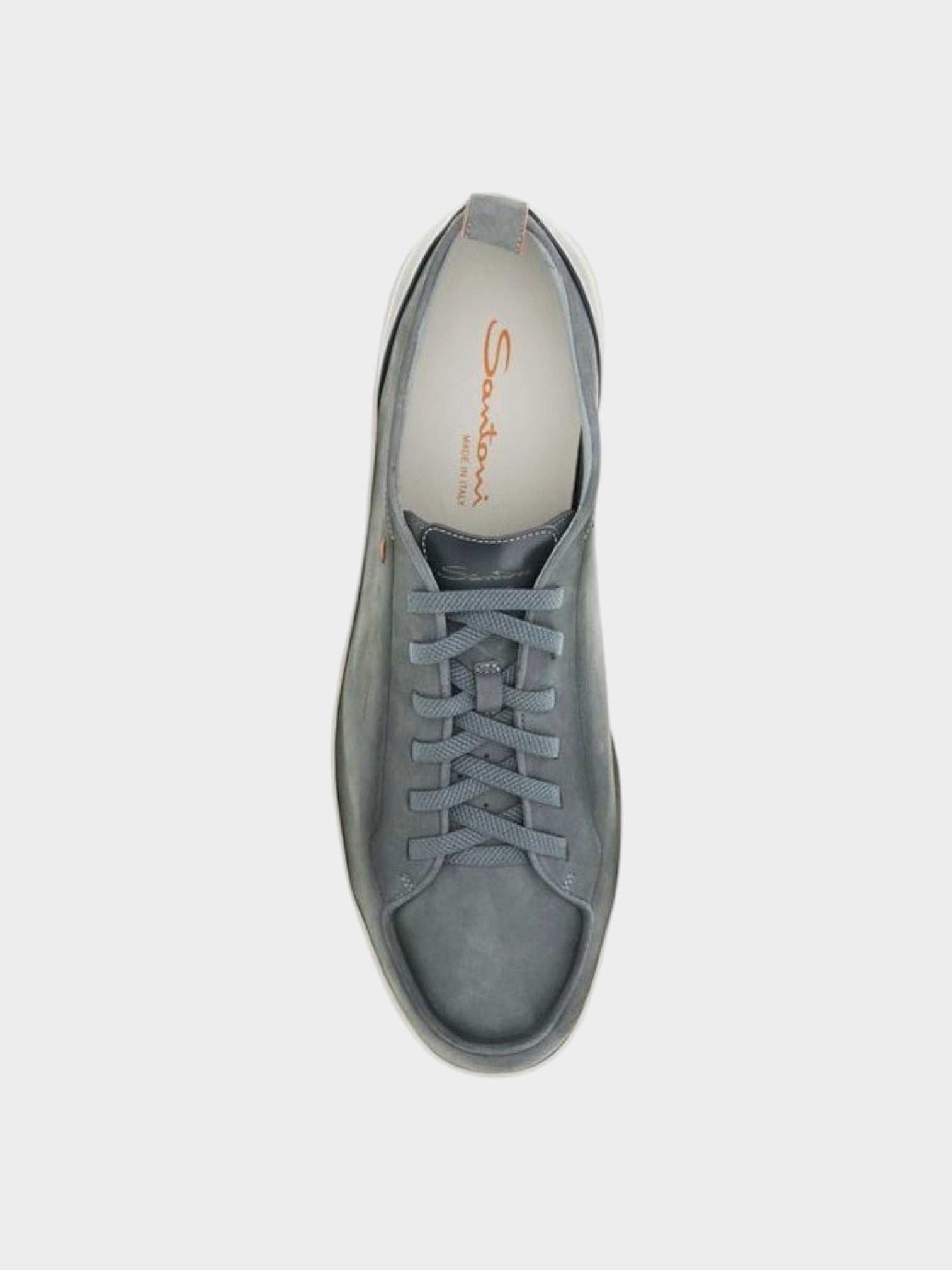 Santoni Gray Calf Leather Bos Taurus Low Top Sneakers-thumbmail-4