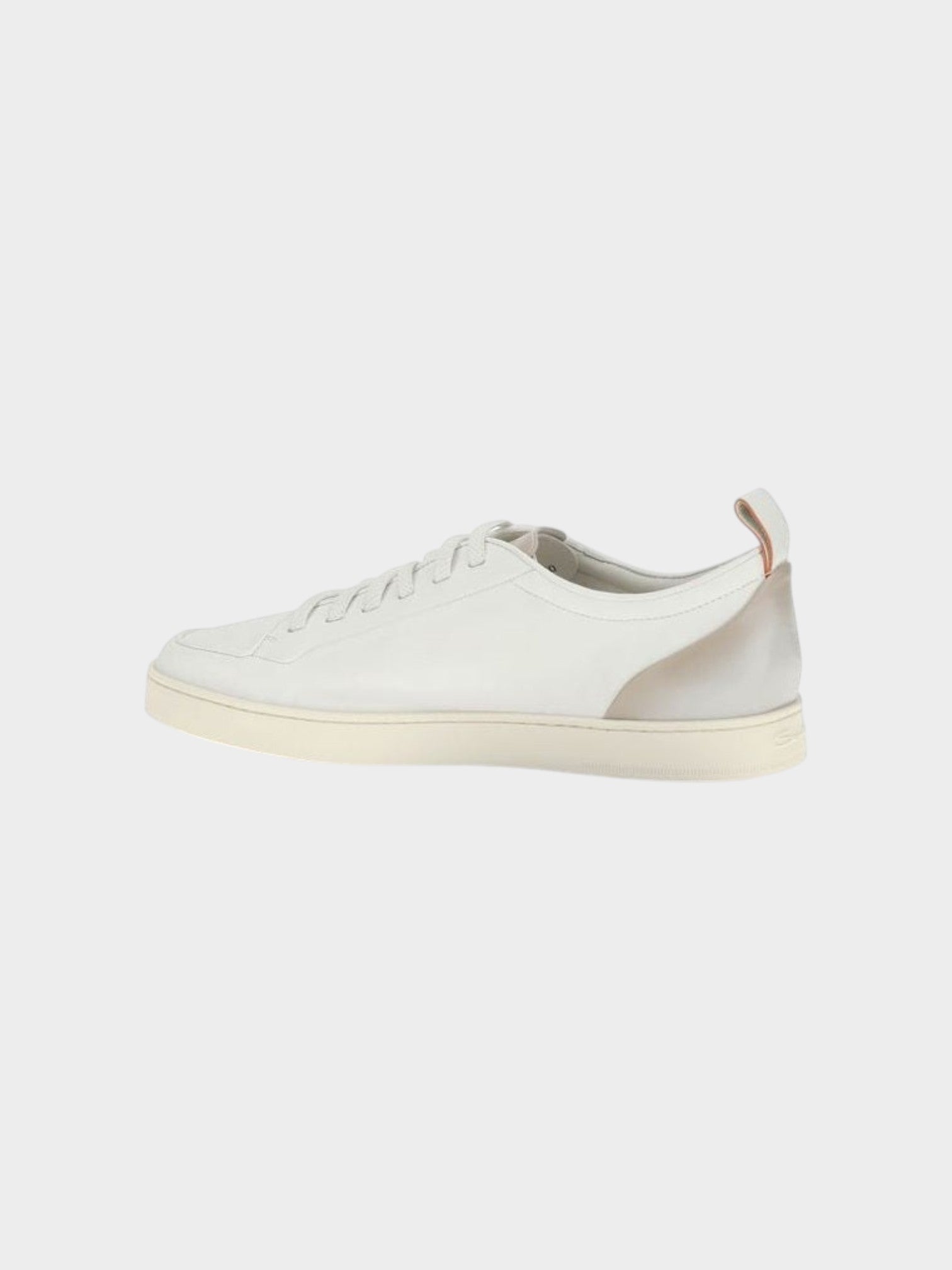 Santoni White Calf Leather Bos Taurus Low Top Sneakers-thumbmail-3