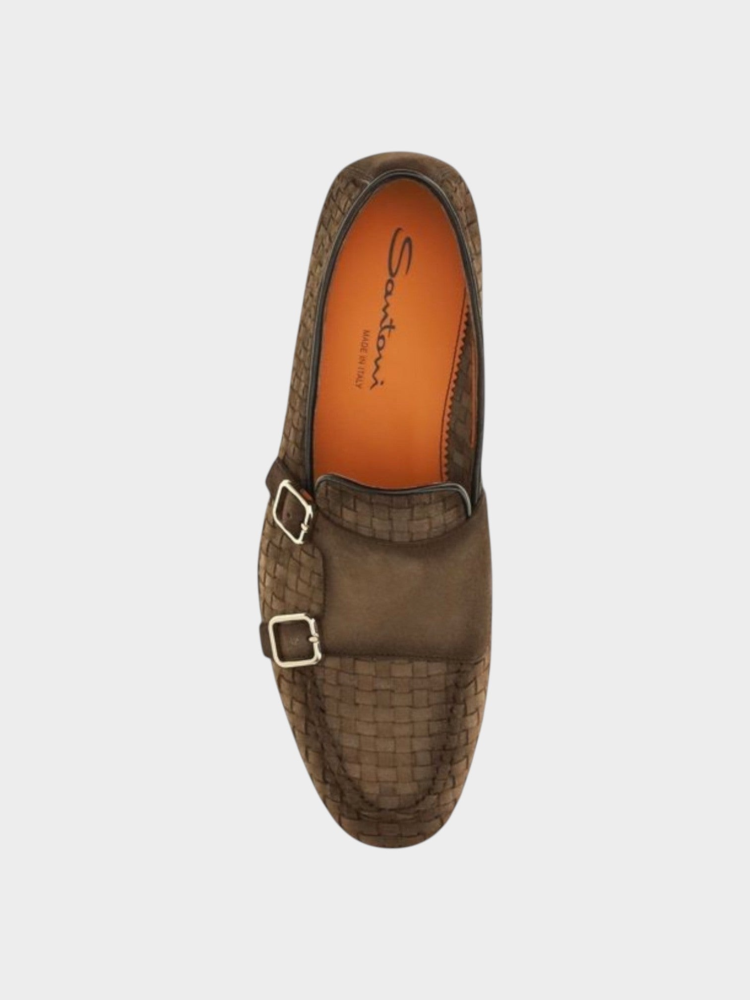 Santoni Brown Calf Leather Bos Taurus Slip-On Loafers-thumbmail-4
