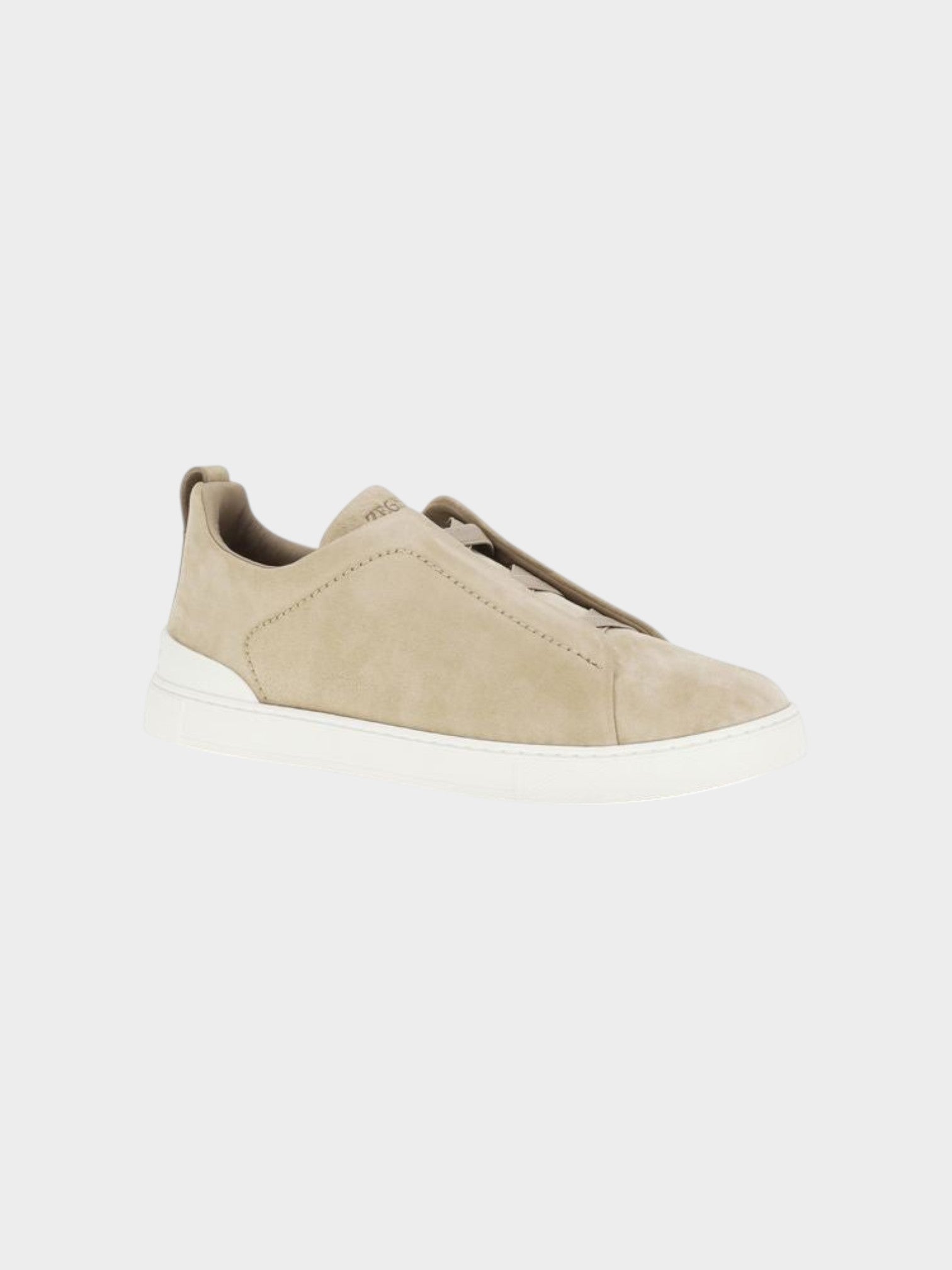 ZEGNA Beige Calf Leather Bos Taurus Low Top Sneakers-thumbmail-2