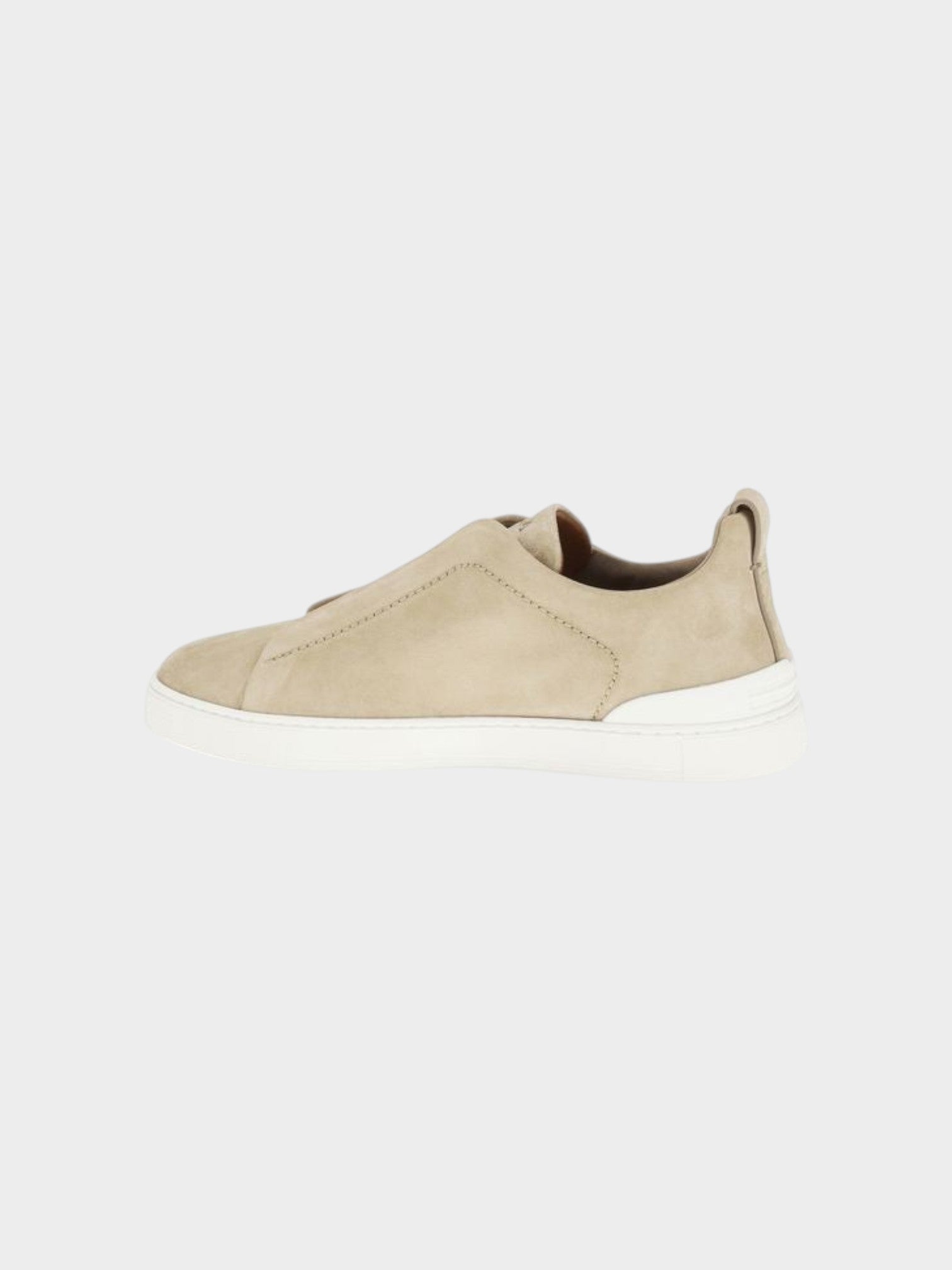 ZEGNA Beige Calf Leather Bos Taurus Low Top Sneakers-thumbmail-3