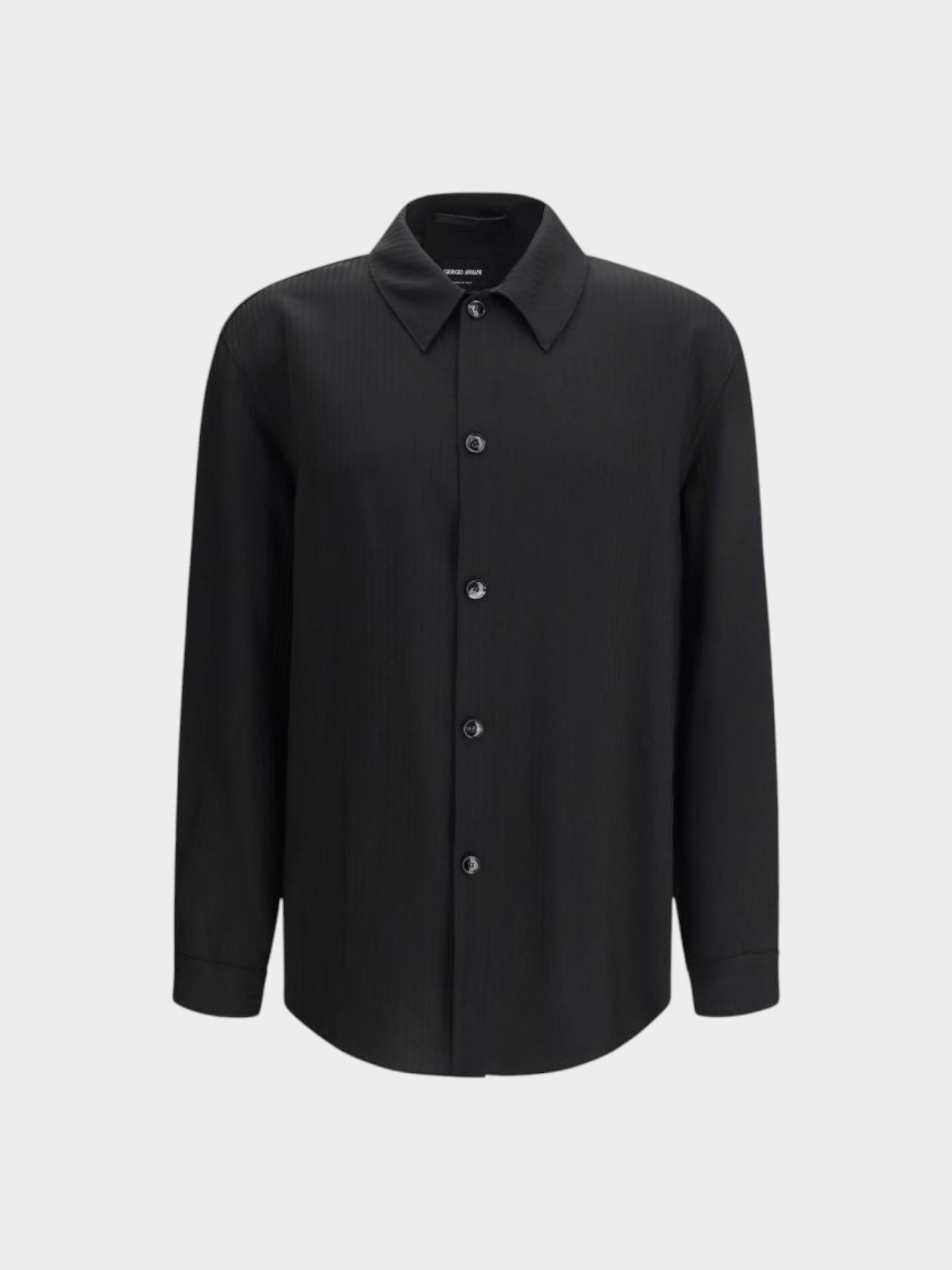 Giorgio Armani Black Viscose Dress Shirt