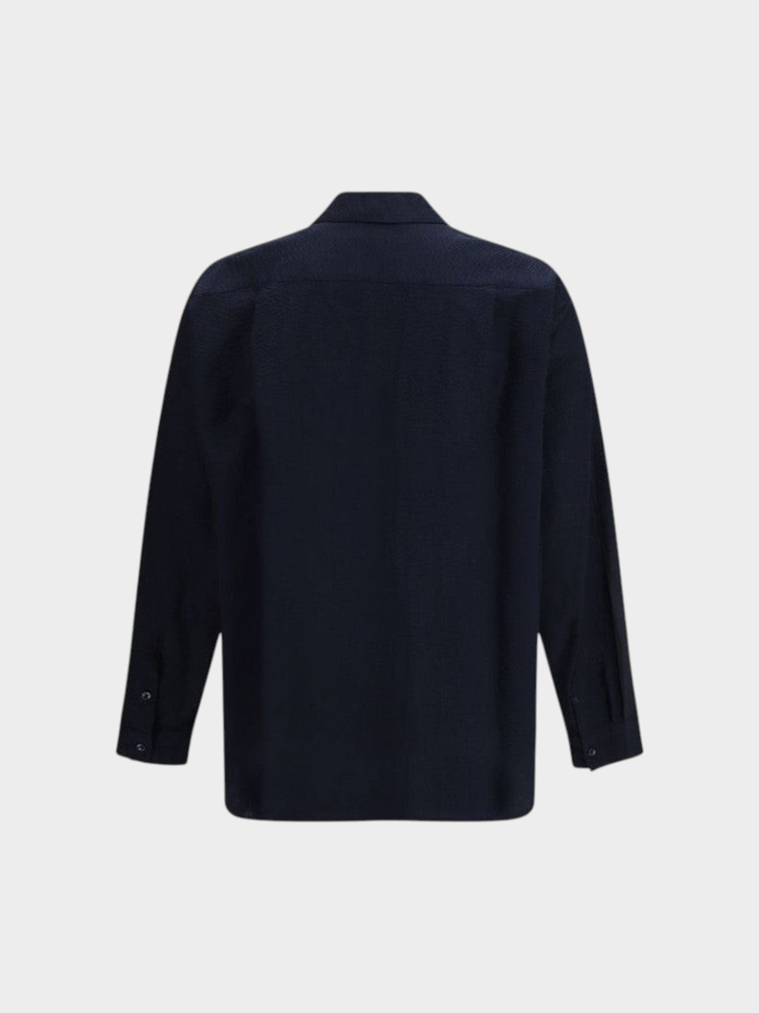 Giorgio Armani Blue Cotton Shirt-thumbmail-2
