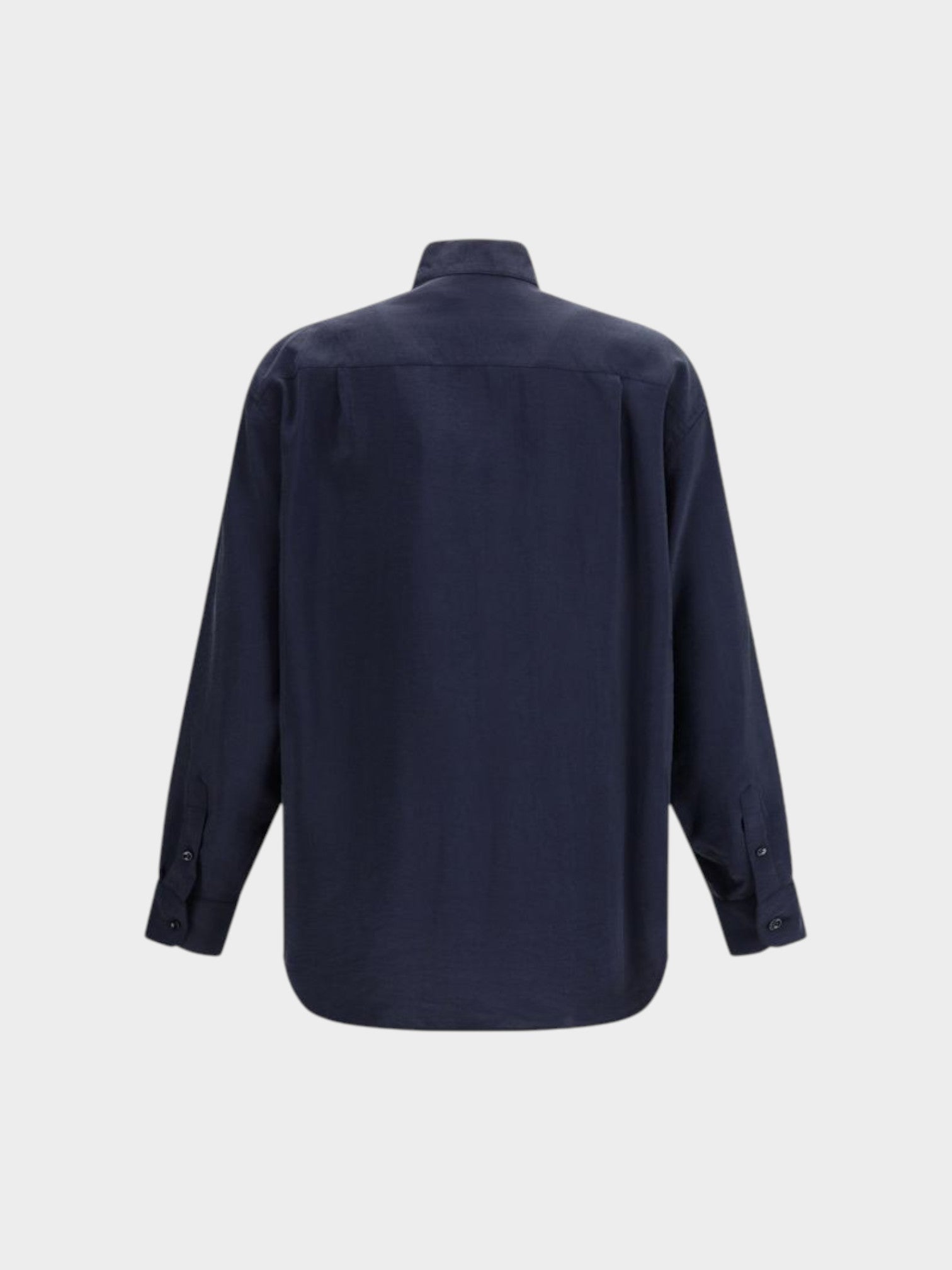 Giorgio Armani Blue Silk Dress Shirt-thumbmail-2