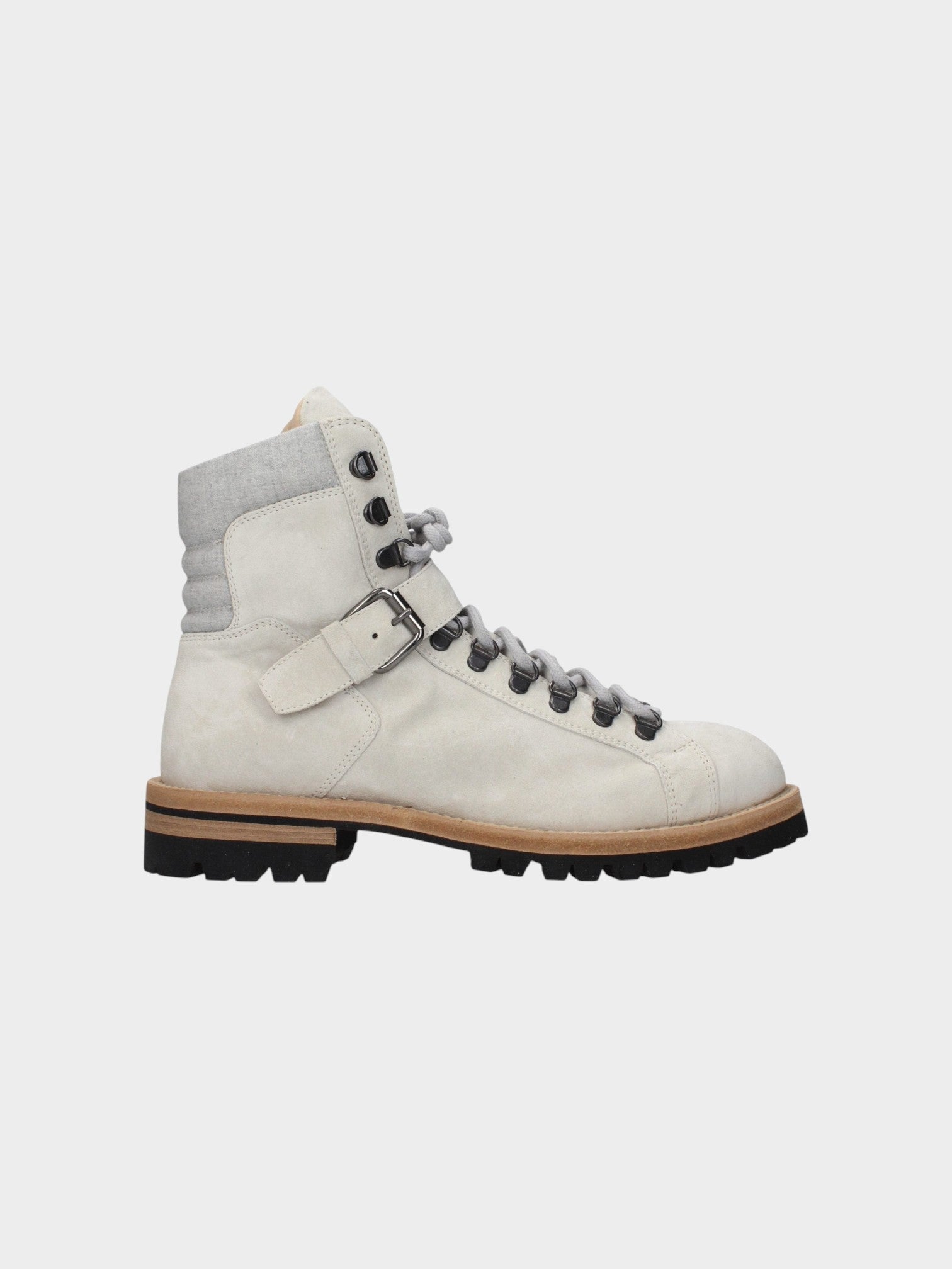 Eleventy Gray Leather Ankle Boots