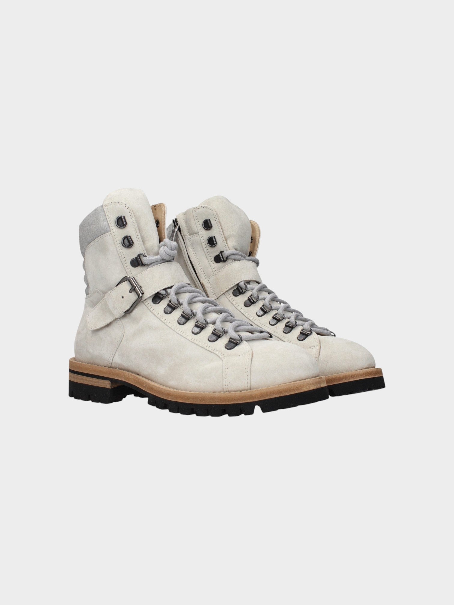 Eleventy Gray Leather Ankle Boots-thumbmail-2