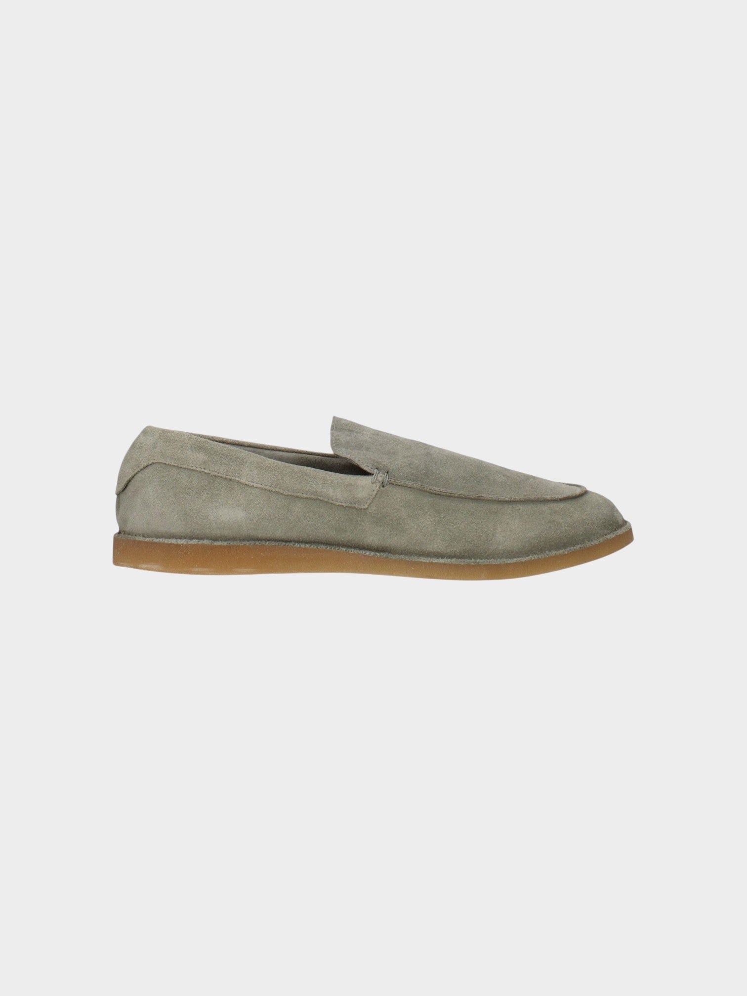 Eleventy Green Leather Slip-On Loafers